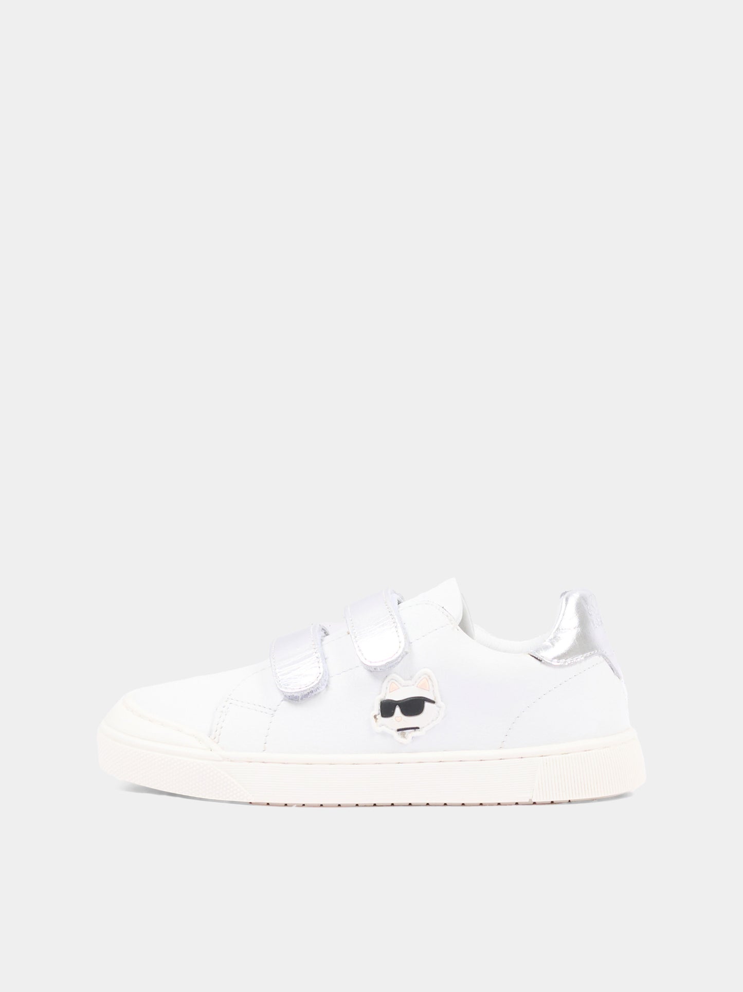 Sneakers bianche per bambina con logo,Karl Lagerfeld Kids,Z31448 10P
