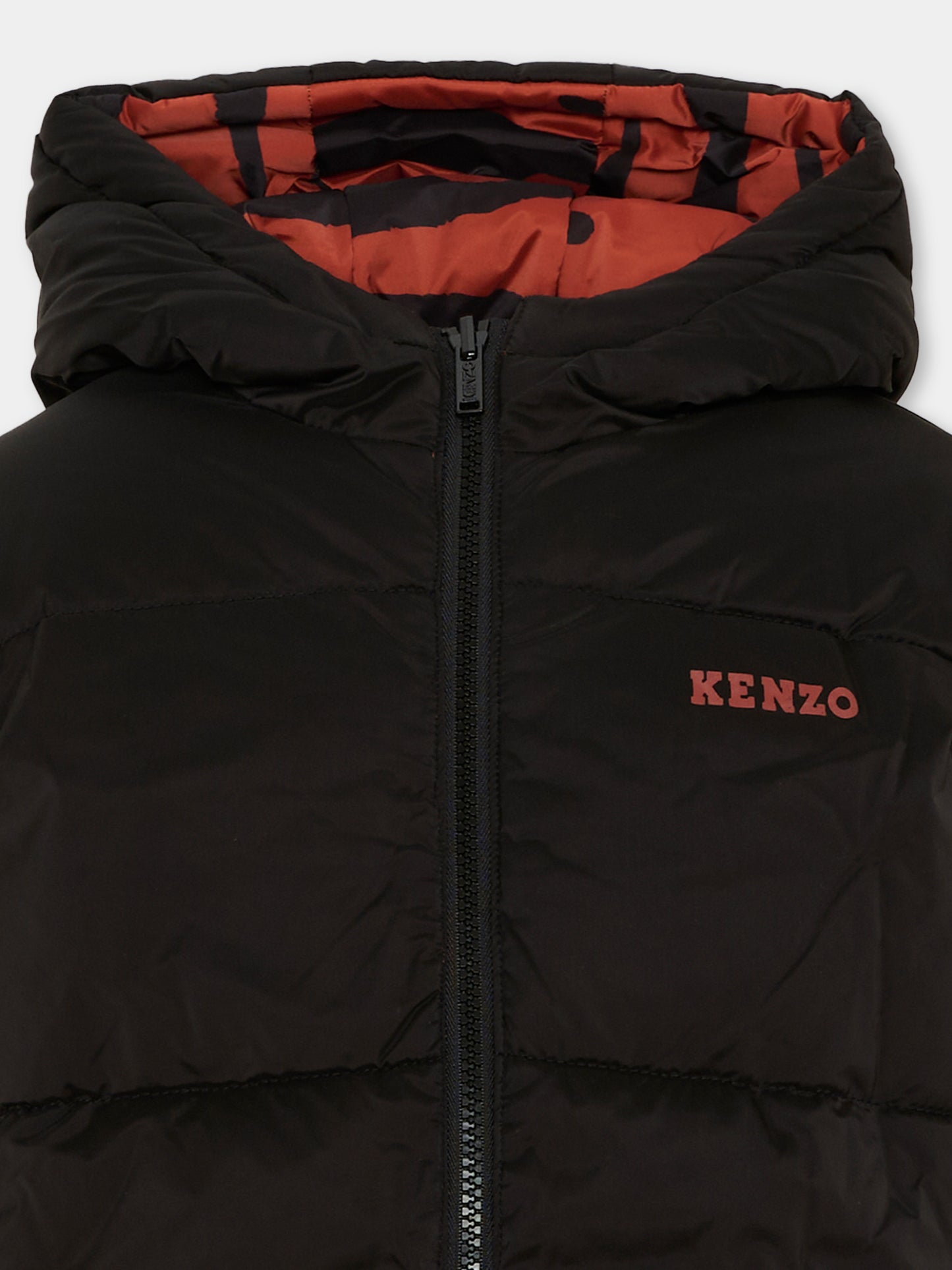 Piumini nero per bambini con logo,Kenzo Kids,K61935 09B