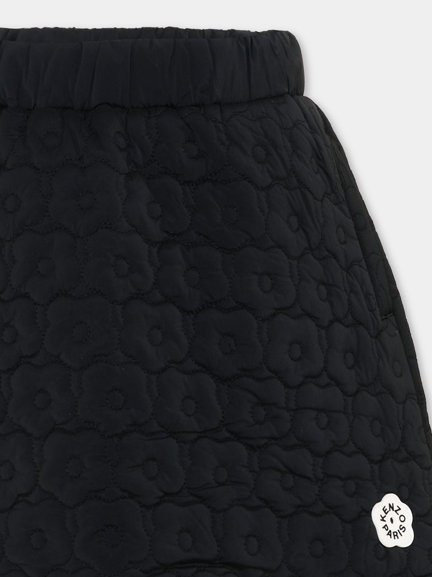 Gonna nera per bambina con logo,Kenzo Kids,K62005 09B