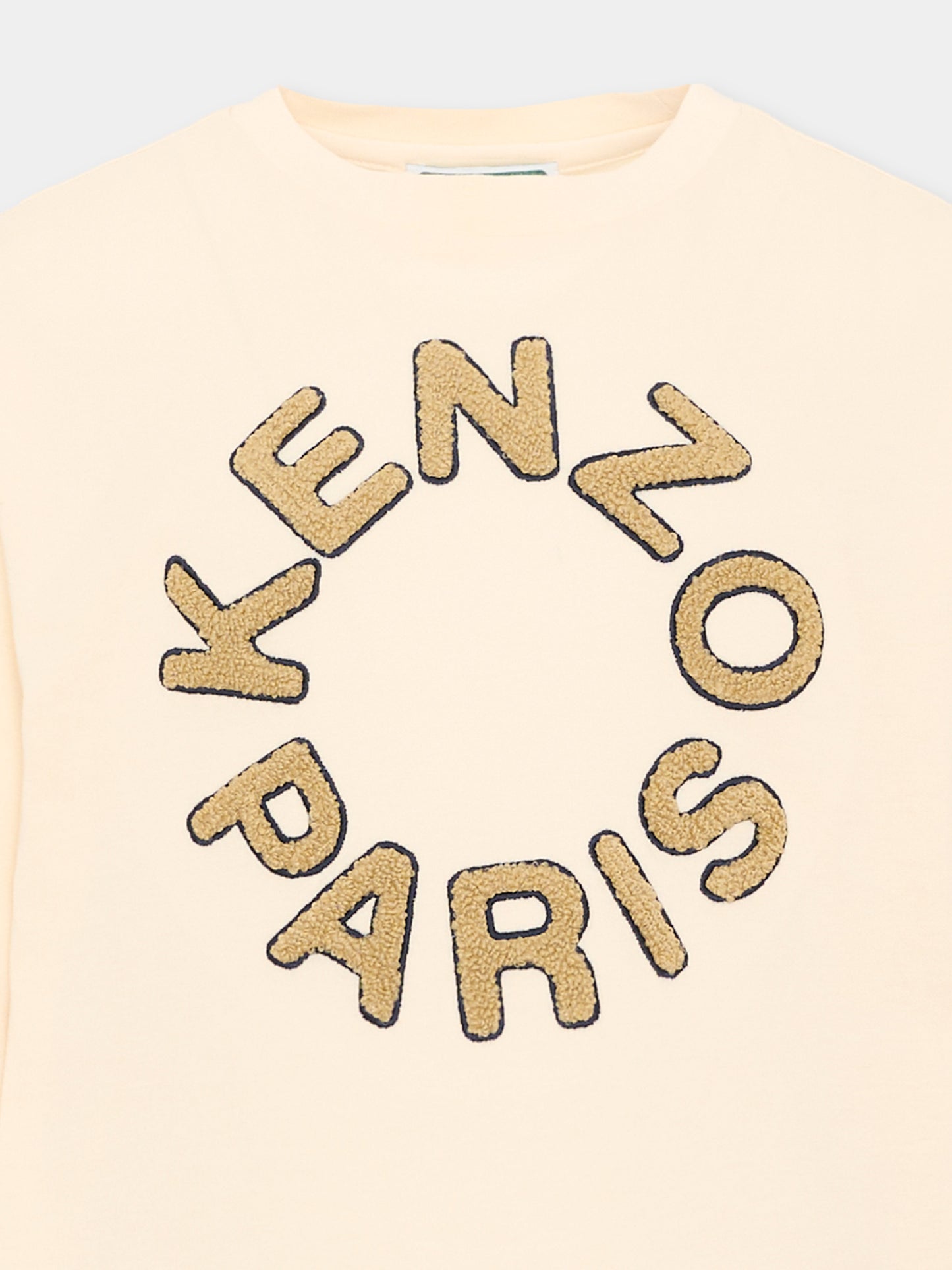 T-shirt avorio per bambino con logo,Kenzo Kids,K62054 21G