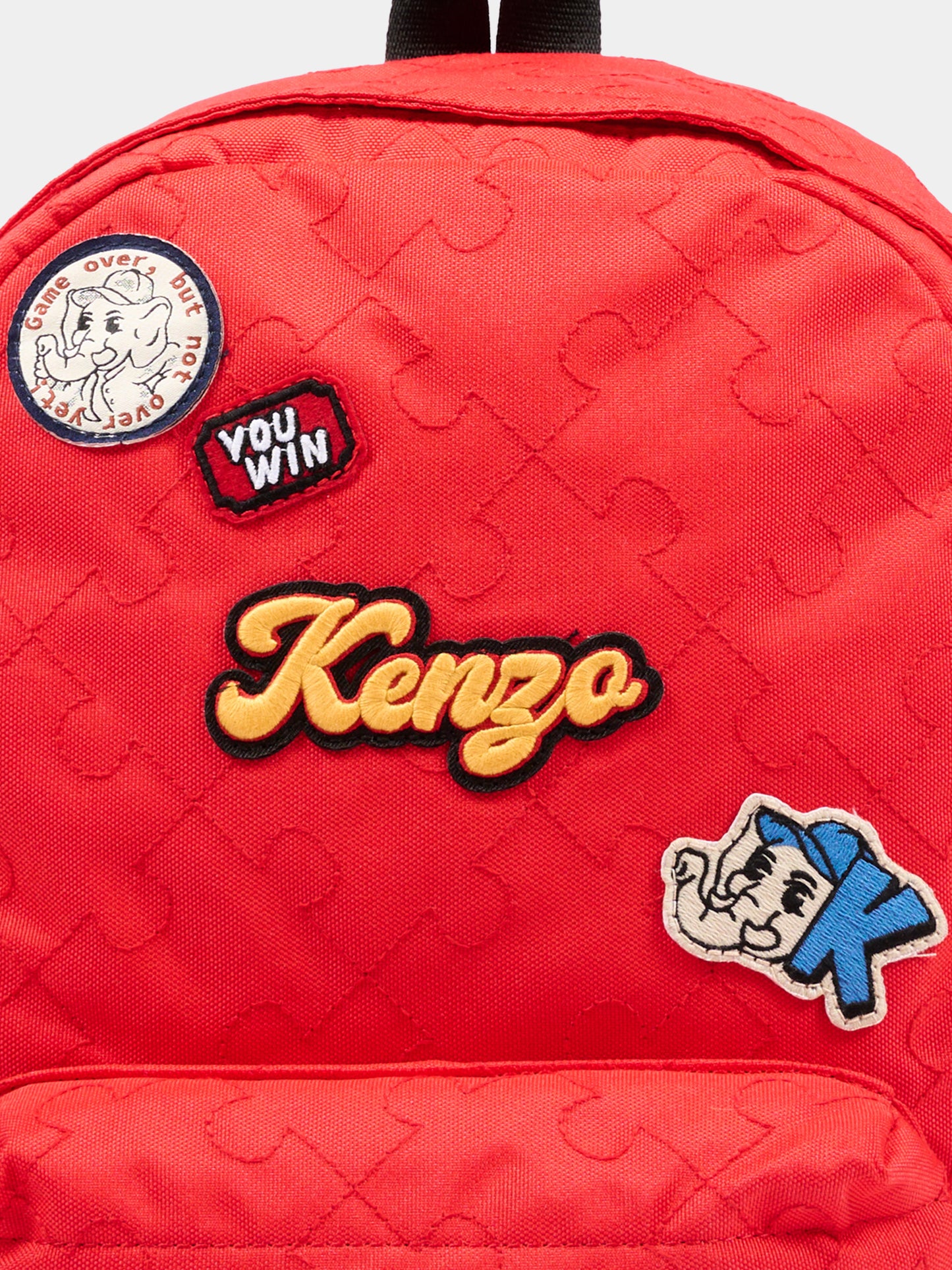 Zaino rosso con patch ricamate,Kenzo Kids,K62168 990