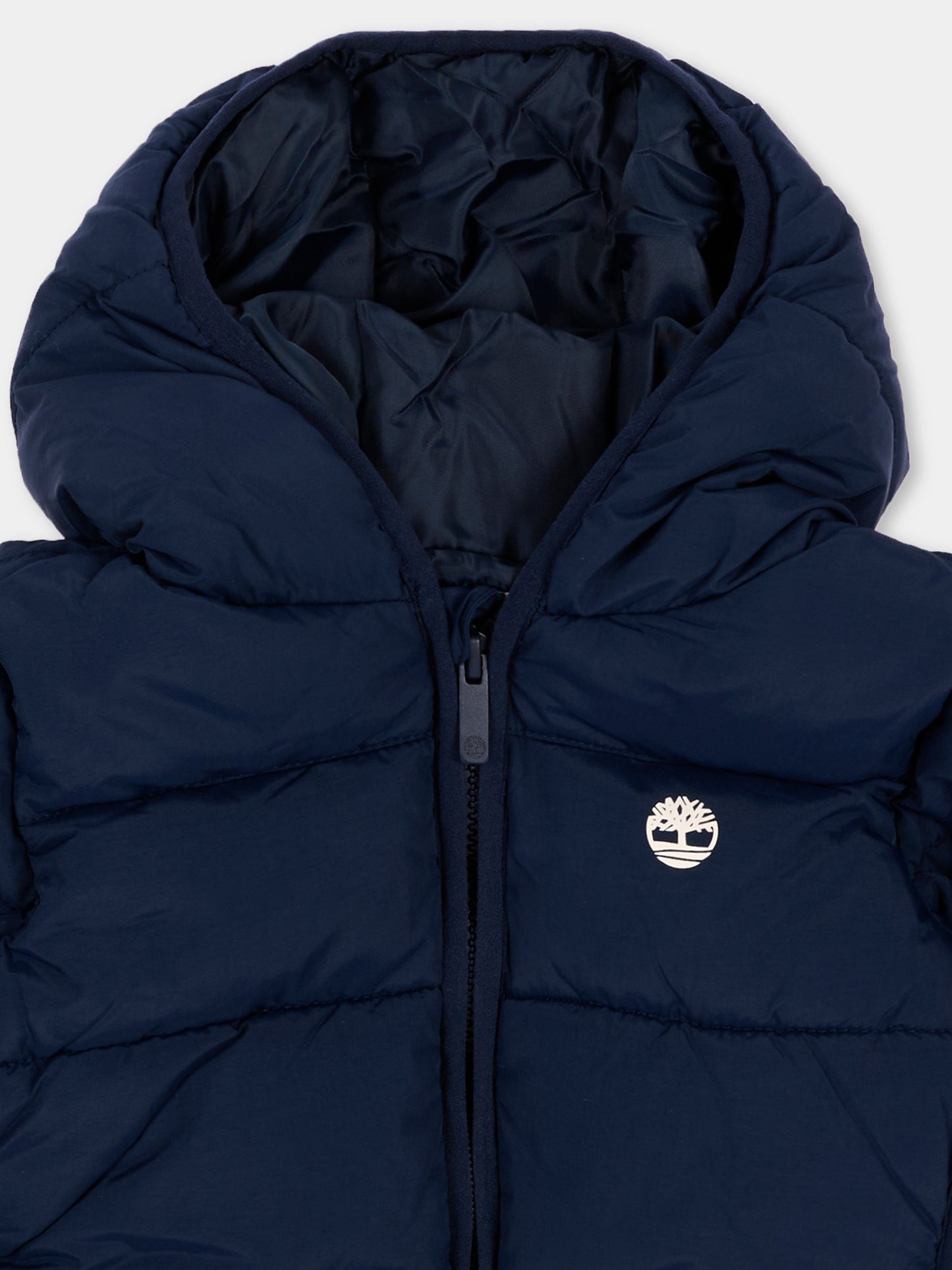 Piumino blu per neonato con cappuccio,Timberland,T61024 849