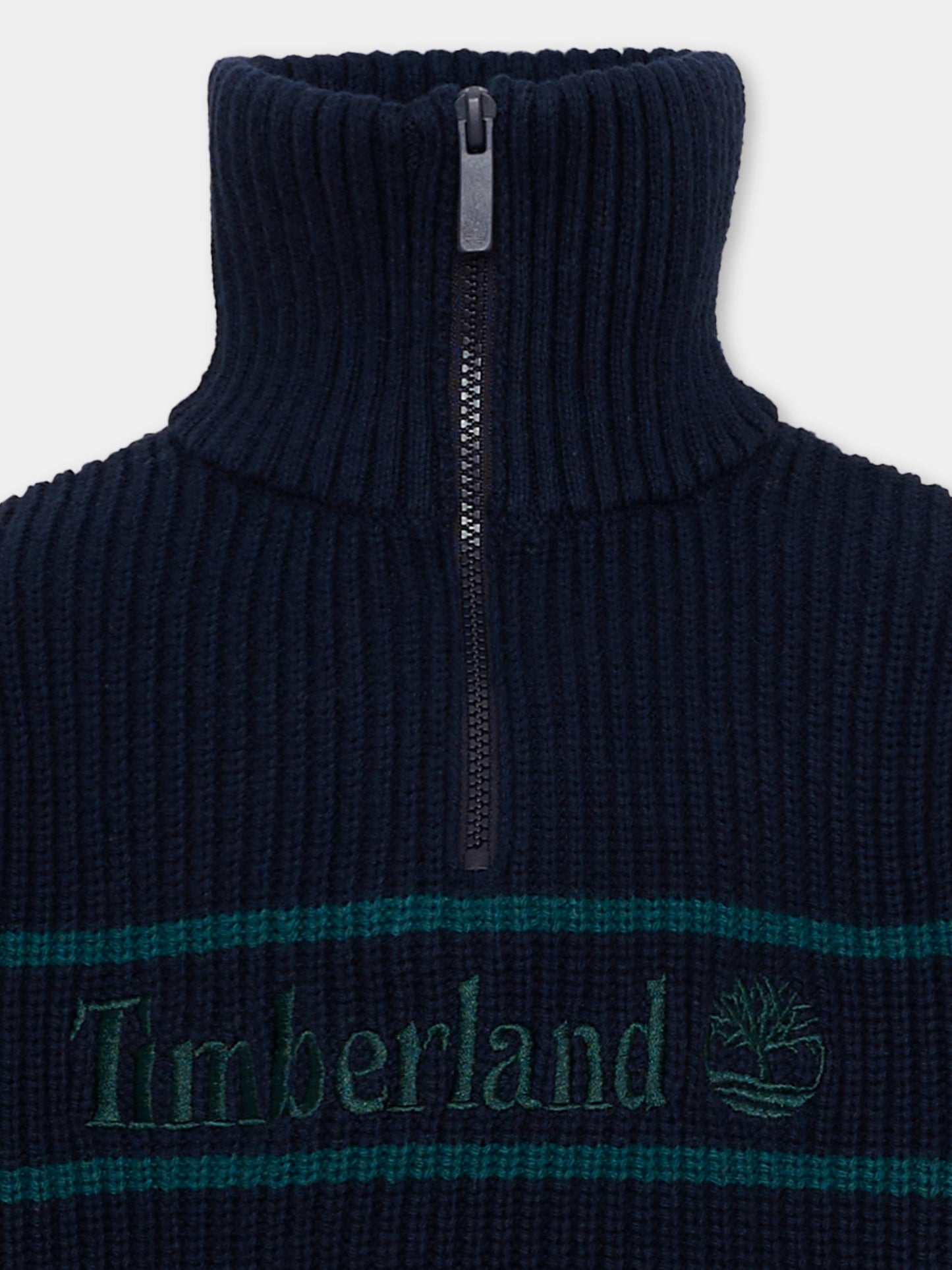 Maglione blu per bambino con zip,Timberland,T61082 849