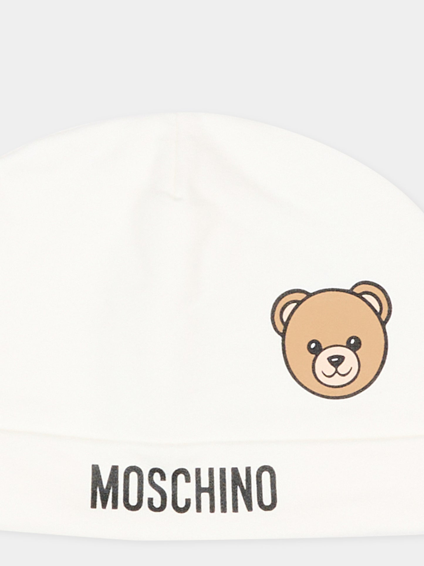 Cappello avori per neonati con Teddy Bear,Moschino Kids,MUX066 LCA40 10063