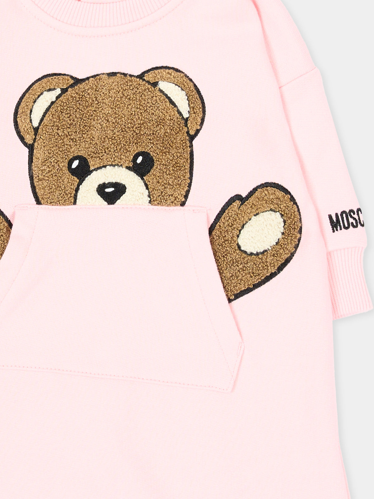 Tutina rosa per neonata con Teddy Bear,Moschino Kids,MUY09H LCA93 50209