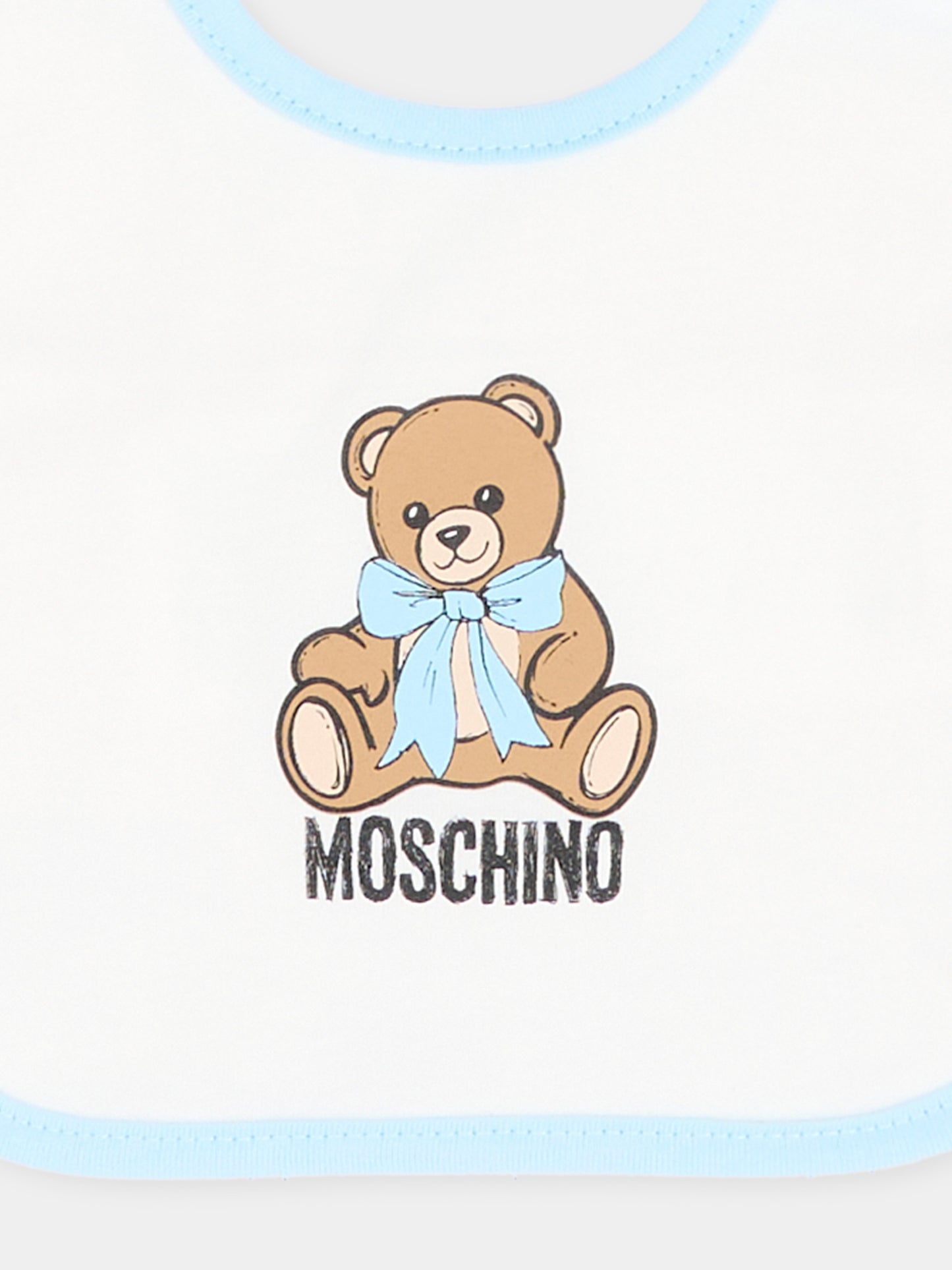 Set accessori azzurro per neonato con Teddy Bear,Moschino Kids,MUY09L LCA40 40304