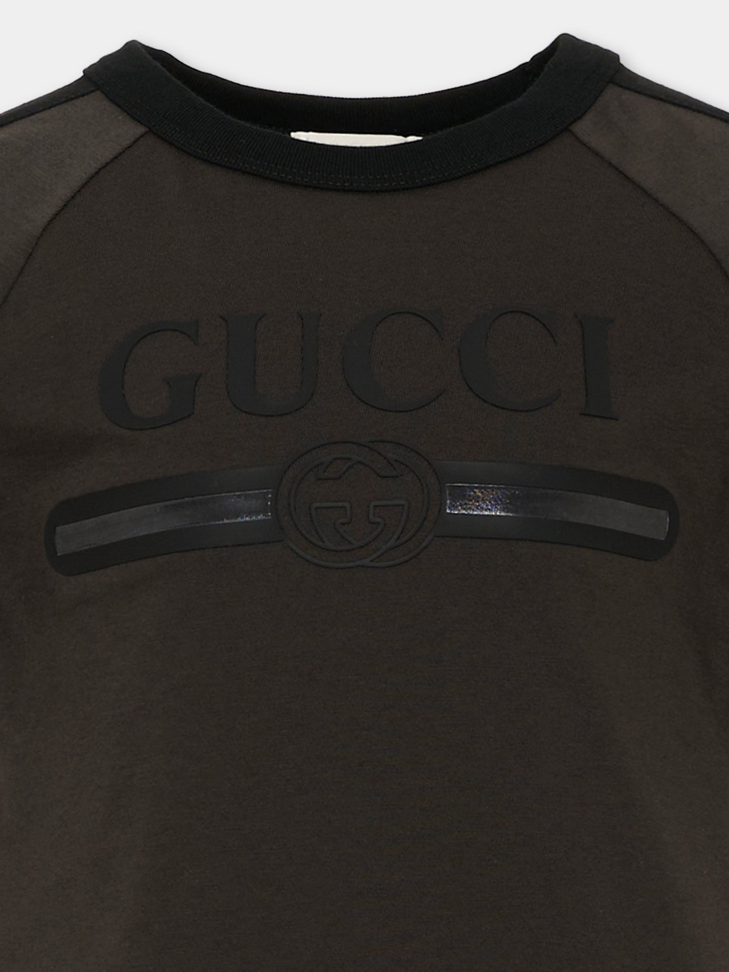 T-shirt nera per bambini con logo