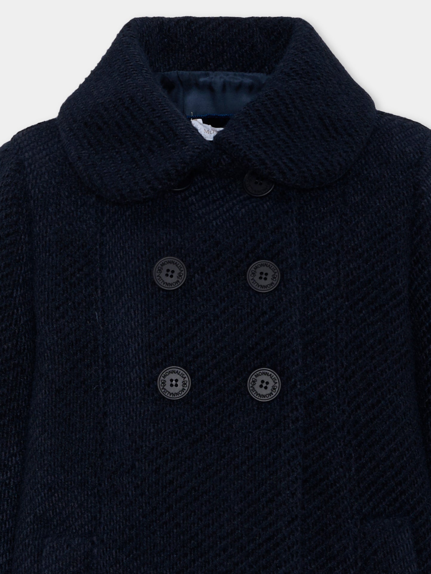 Cappotto blu per bambina,Monnalisa,17H106 8360 056S