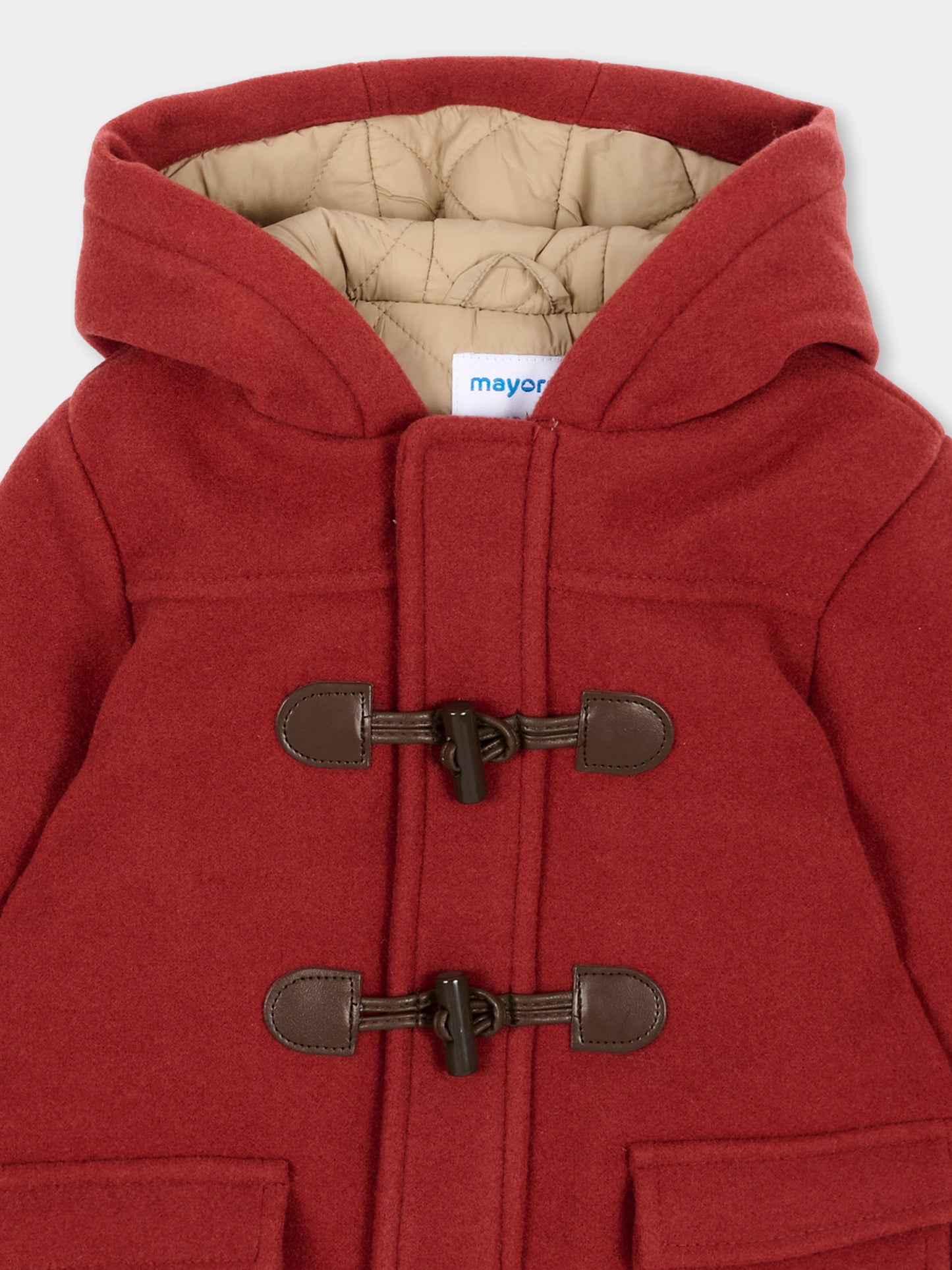 Cappotto rosso per neonato con cappuccio,Mayoral,2426 040
