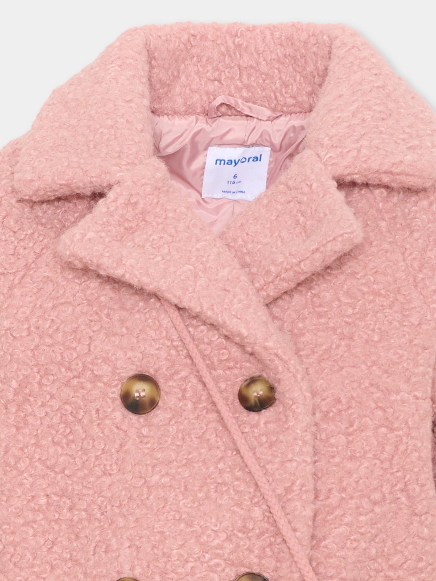 Cappotto rosa per bambina,Mayoral,4411 010