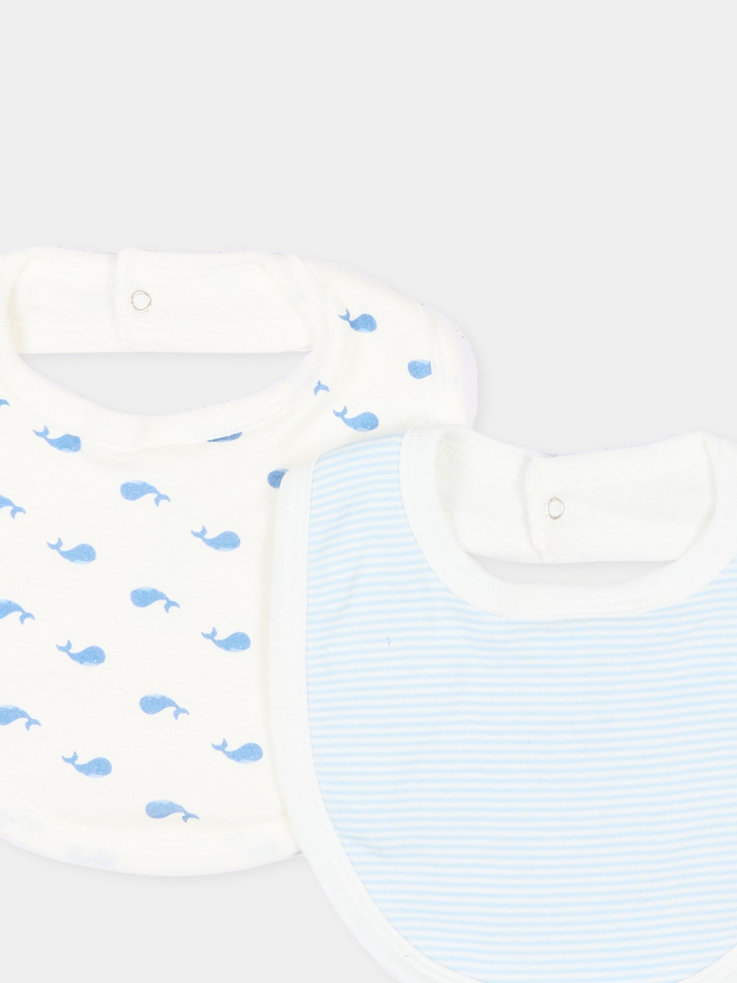 Bavaglini avorio per neonati con balene,Petit Bateau,A0GLI 00