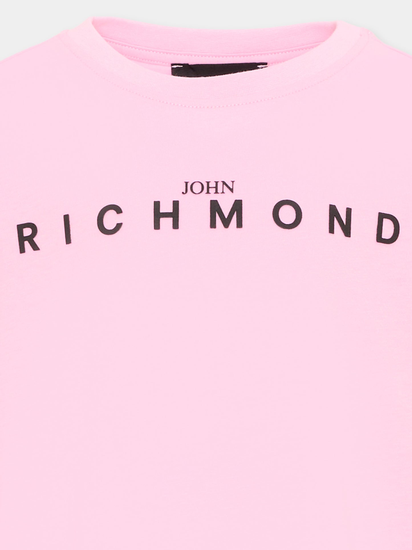 T-Shirt rosa per bambina con logo,Richmond,RGA26004TS PINK_BEG. PINK BEGONIA
