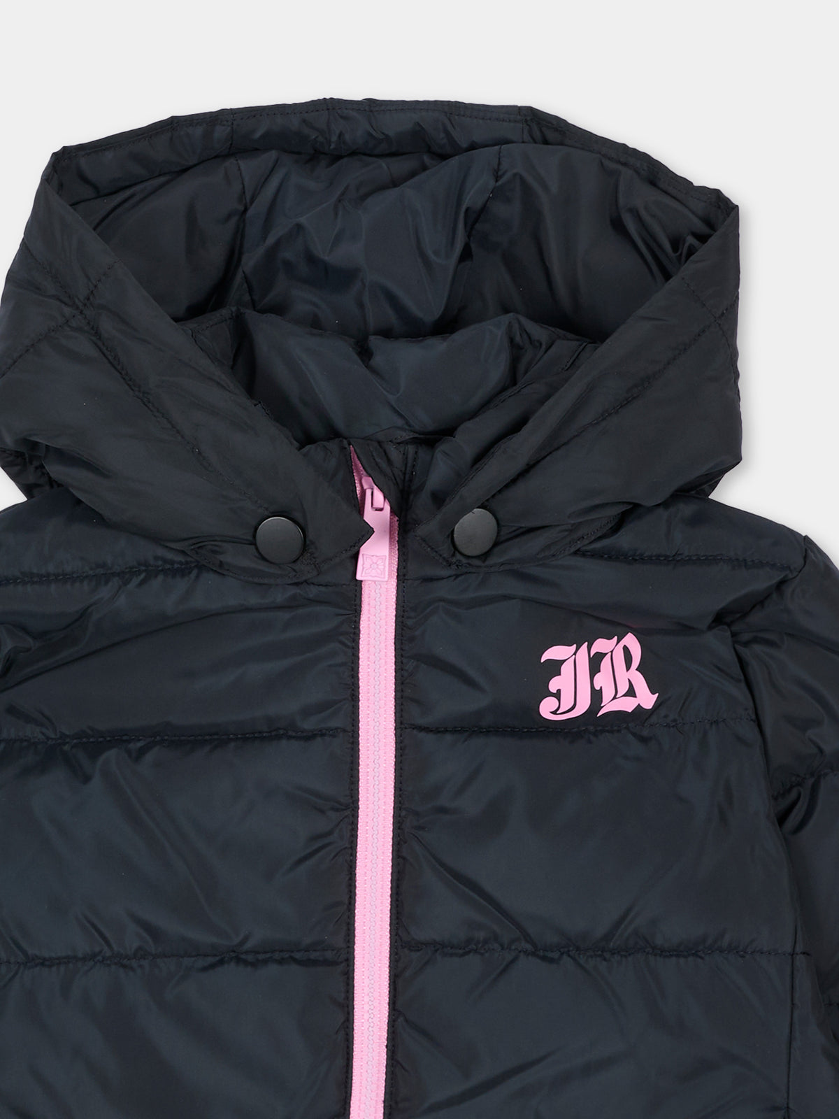 Piumino nero per neonata con logo,Richmond,RIA26101PI BLACK BLACK