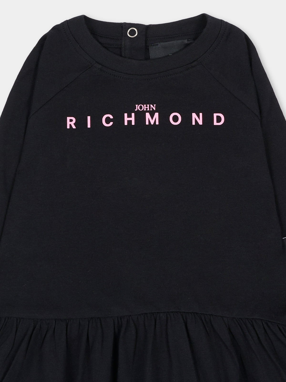Vestito a manica lunga nero per neonata con logo,Richmond,RIA26019VE BLACK BLACK
