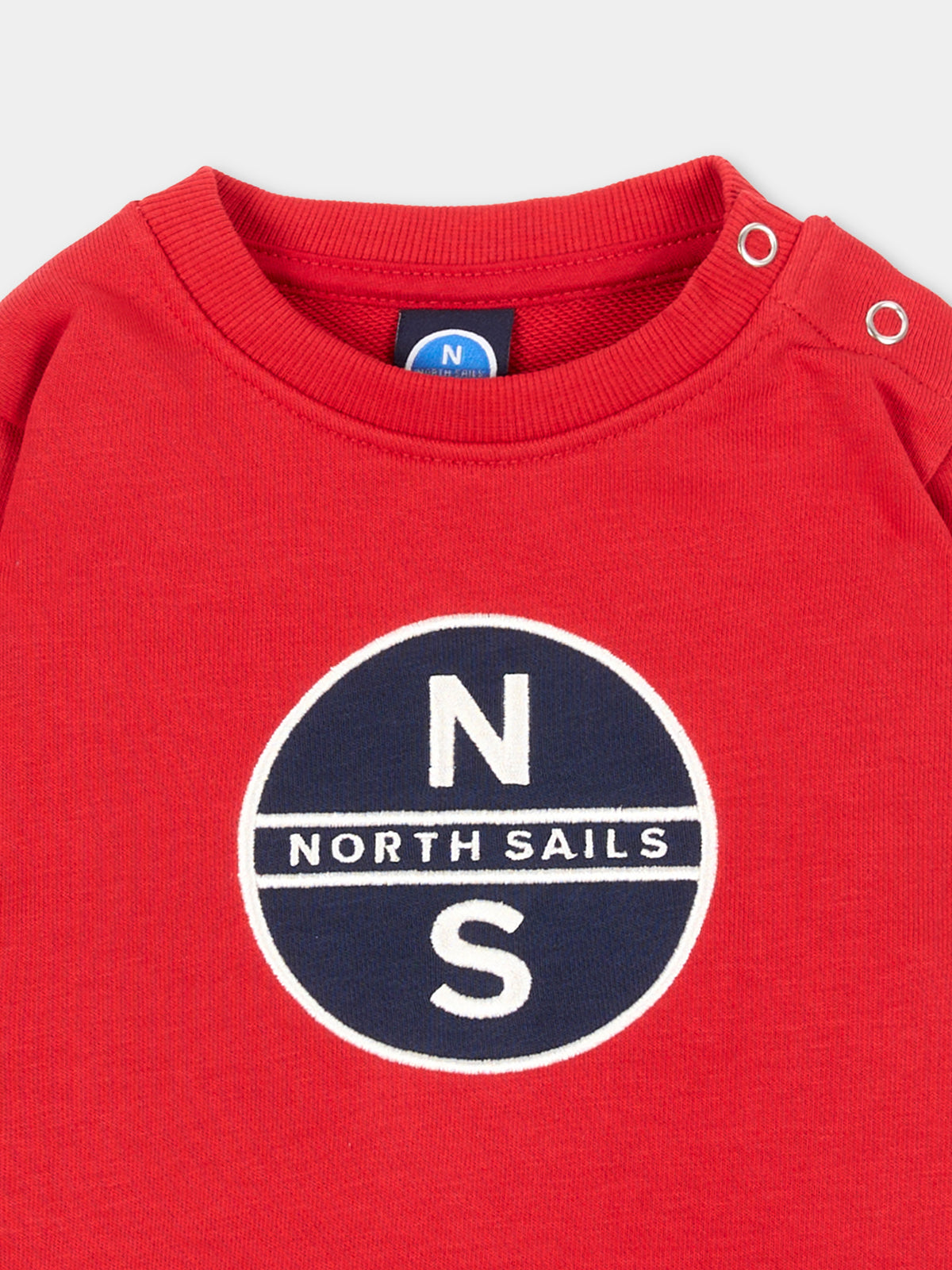 Felpa girocollo rossa per neonato,North Sails,NIA26016FE RED