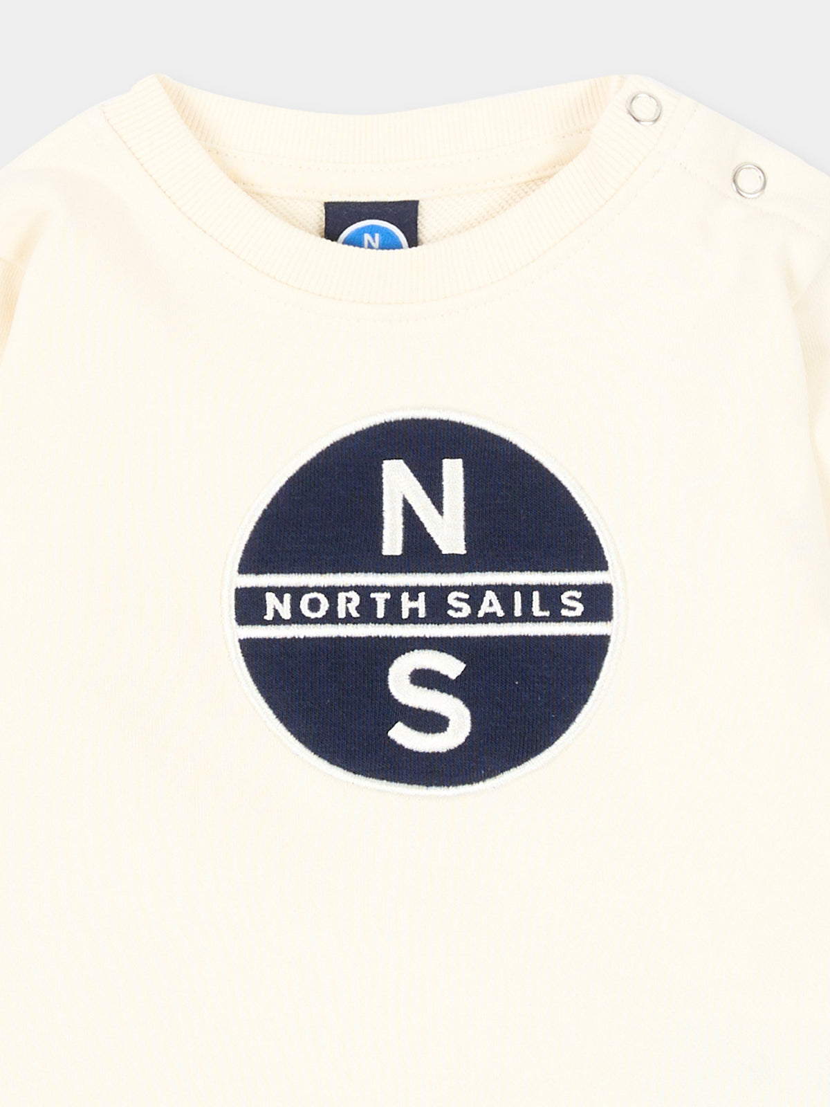 Felpa girocollo avorio per neonato con logo,North Sails,NIA26016FE OFF-WHITE