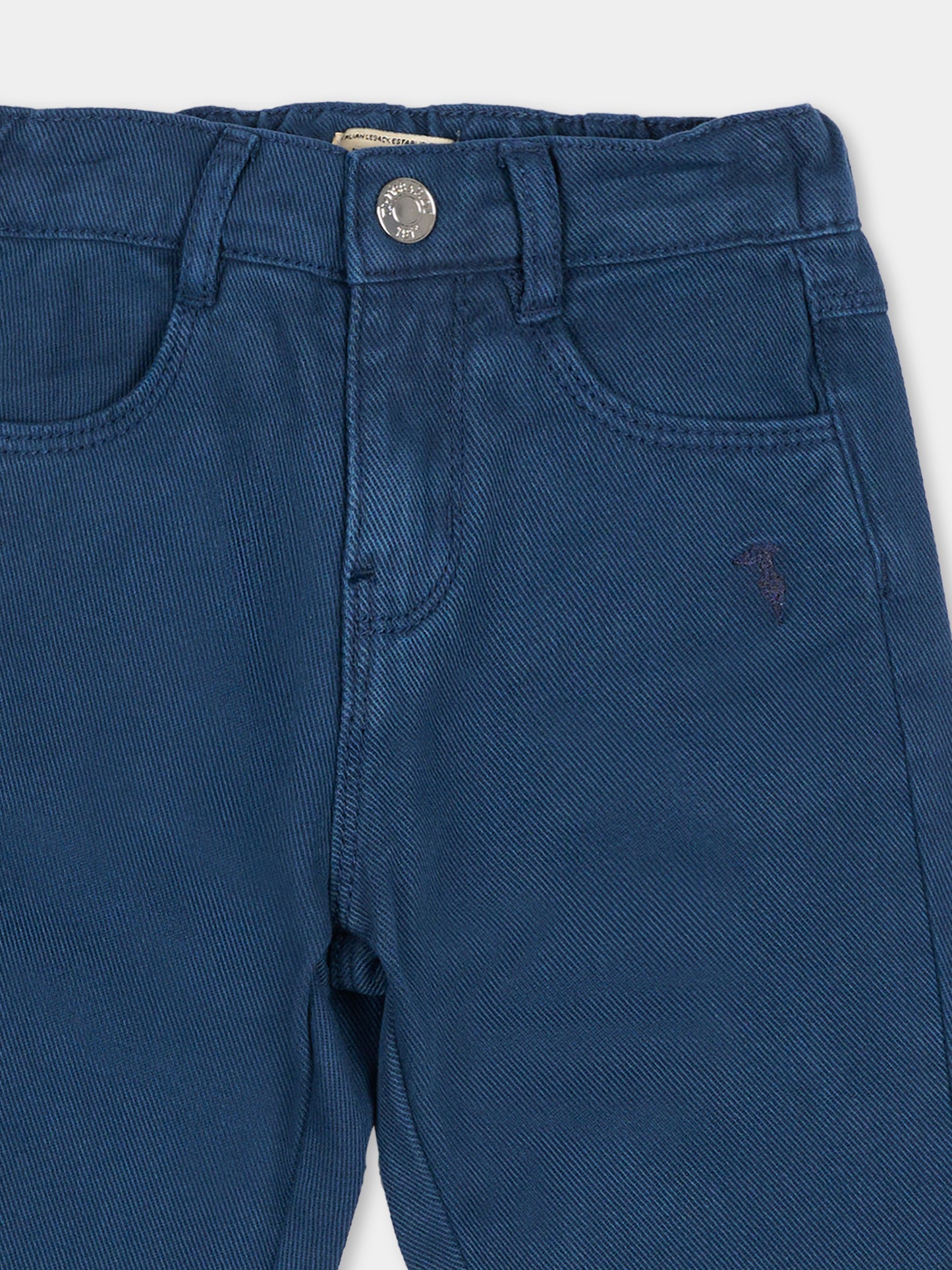Pantalone blu per neonato con ricamo,Trussardi Junior,TIA26009PA BLUE_NAVAL BLUE NAVAL