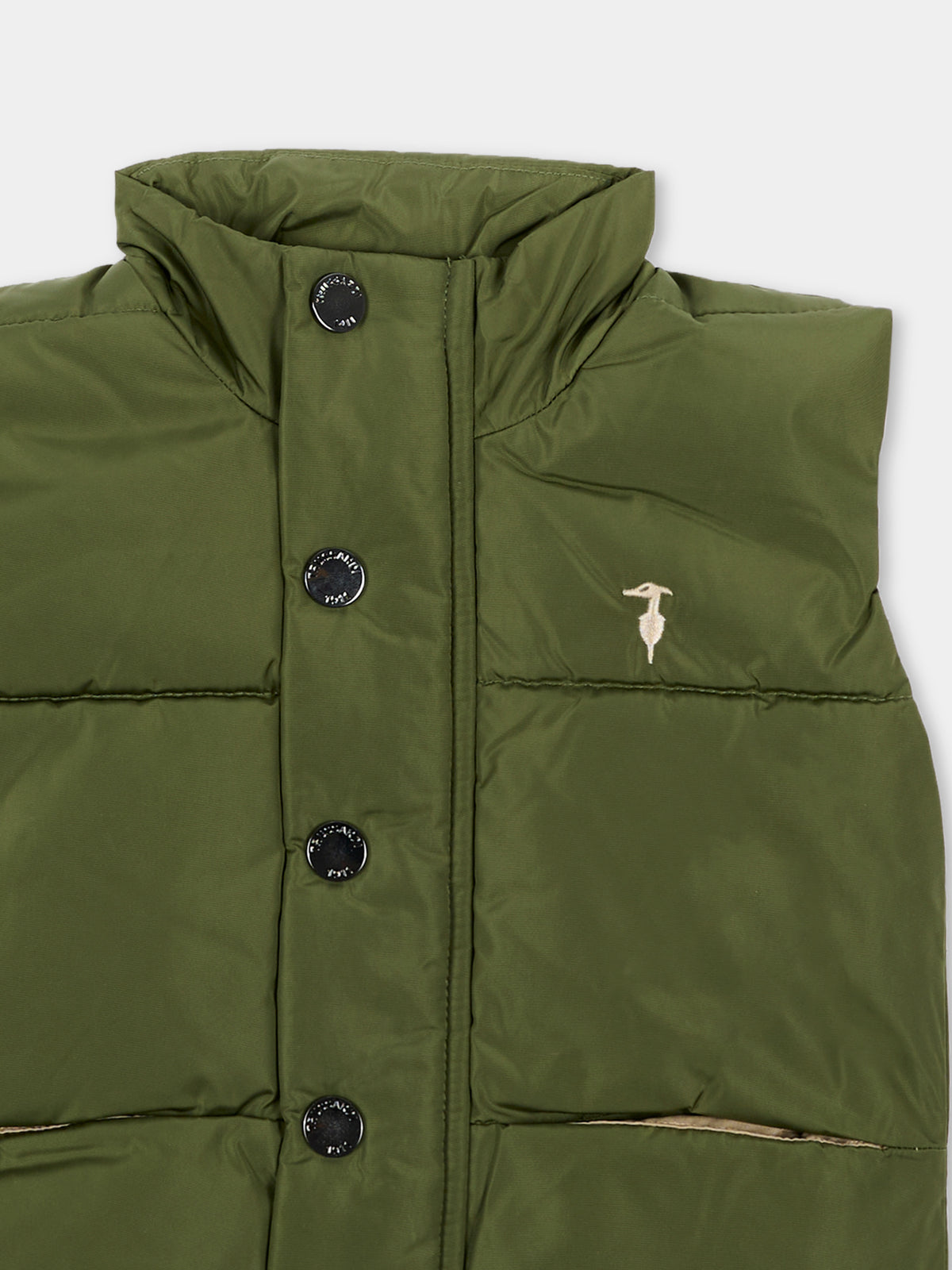 Gilet verde per neonato con logo,Trussardi Junior,TIA26081PI CYPRESS CYPRESS