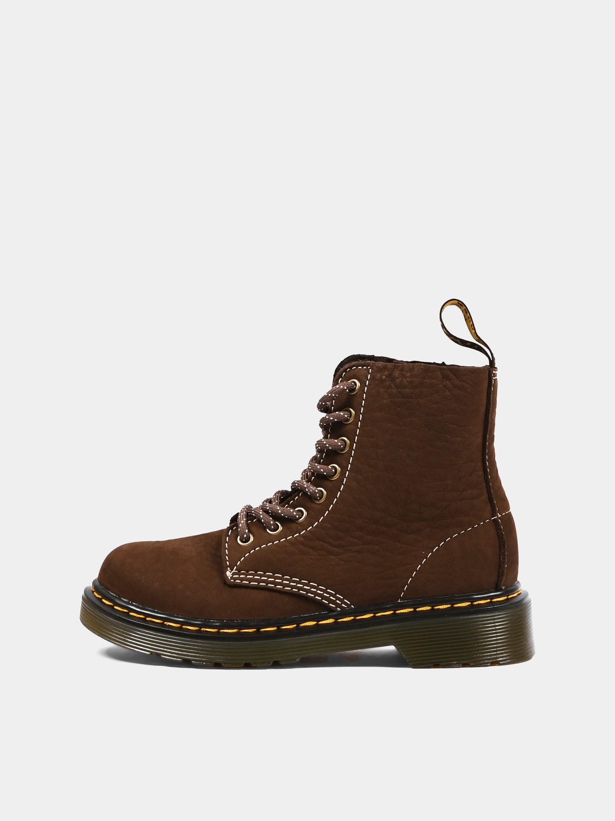 Anfibi marroni 1460 Pascal per bambino,Dr. Martens,1460 PASCAL J 42168200 DARK BROWN TUMBLED NUBUCK