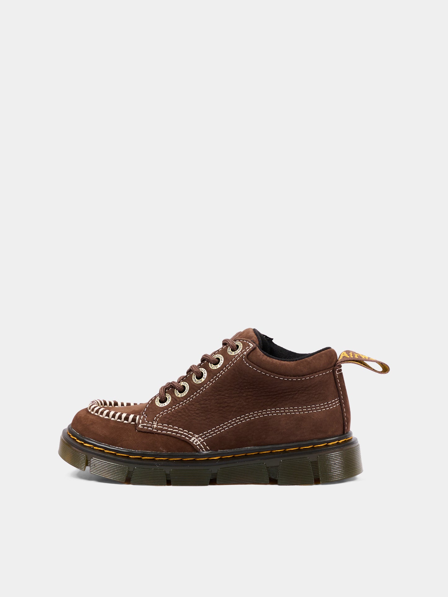 Stivaletti marrone Raffe J per bambino,Dr. Martens,RAFFE MOC BOOT J 43238200 DARK BROWN