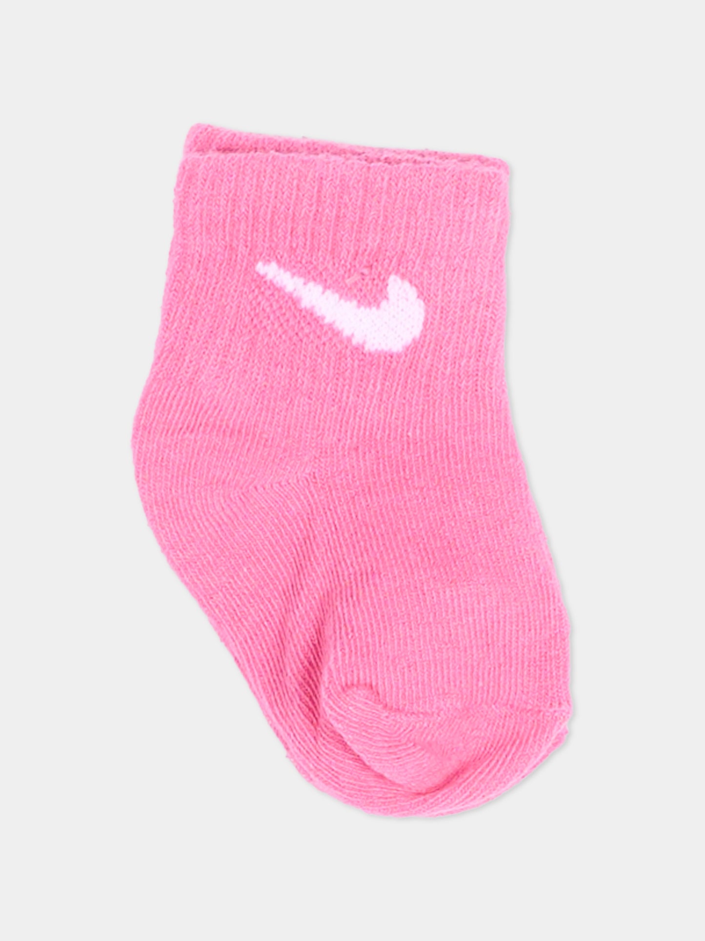 Calza spugna rosa per neonata con logo,Nike,NN0641 V12