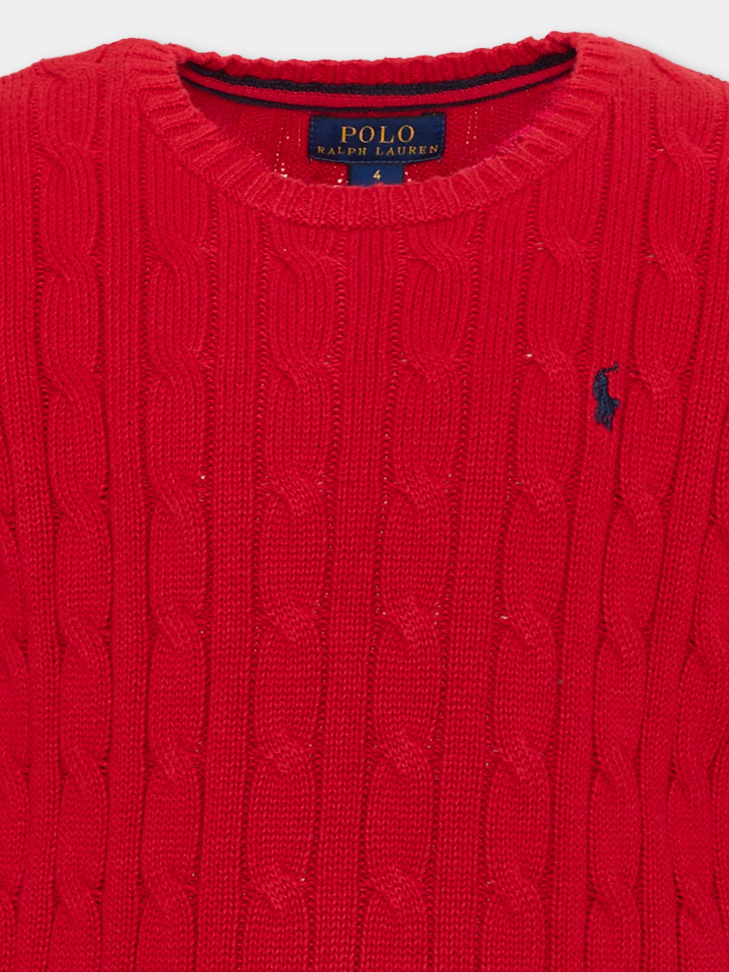 Maglione rosso per bambini con logo,Ralph Lauren Kids,702674043