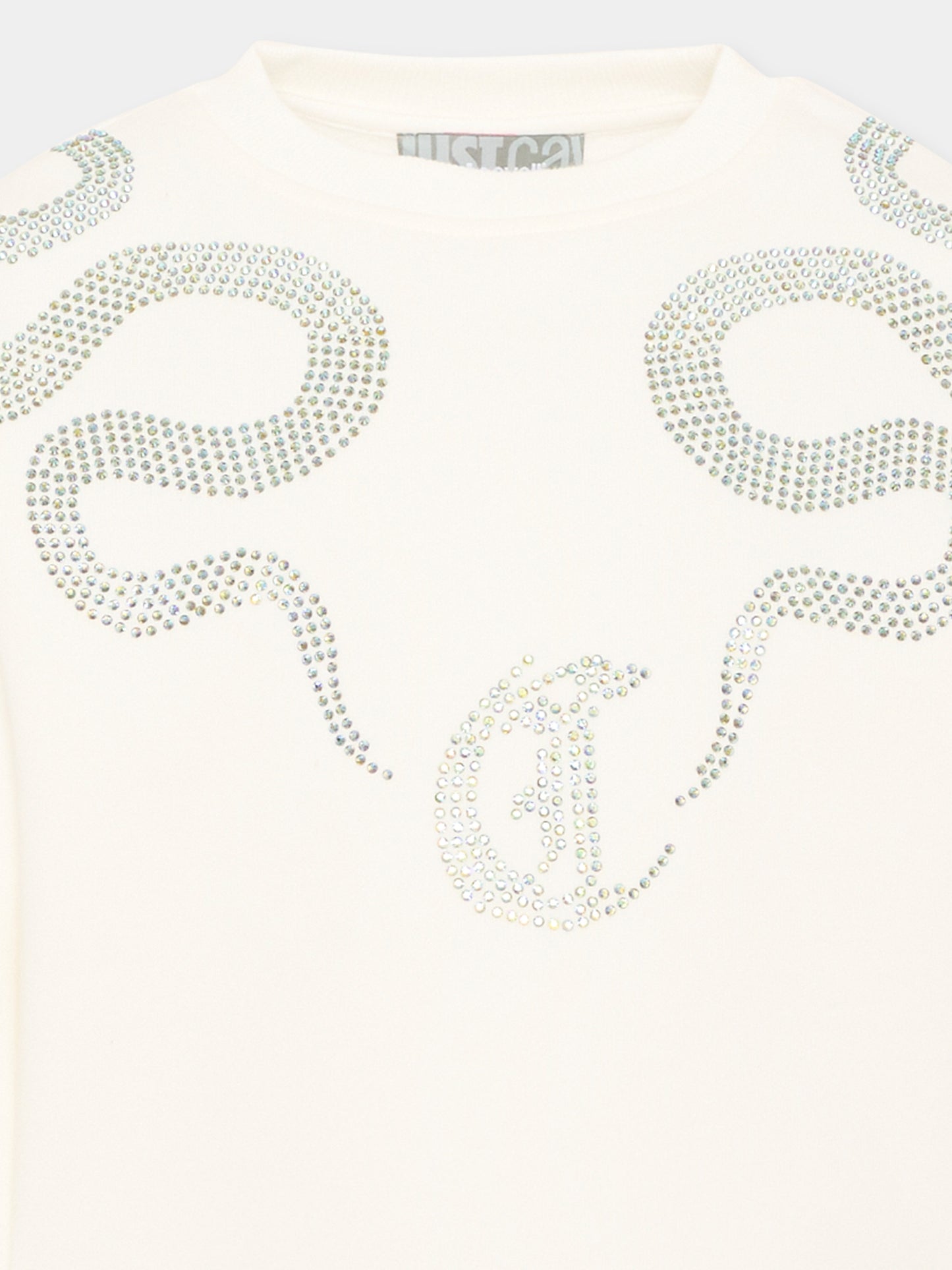 Felpa avorio per bambina con logo,Just Cavalli Kids,JGA26040FE MARSHMAL. MARSHMALLOW