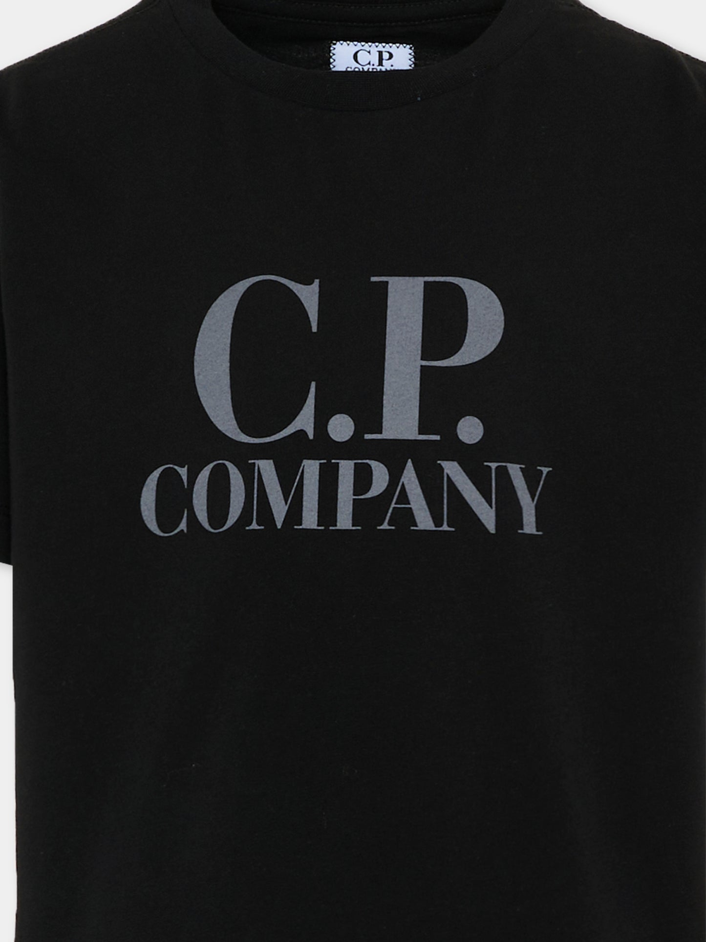 T-shirt nera per bambino con logo,C. P. Company,COM006 LAA17 60100