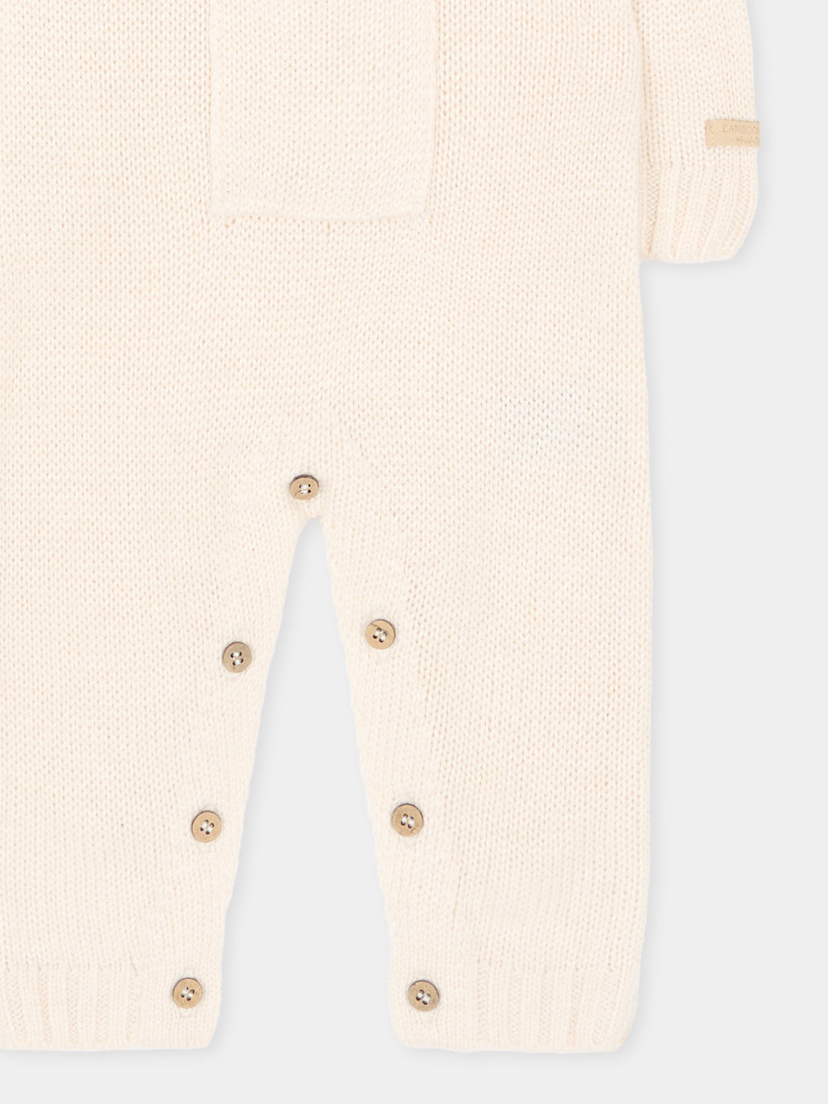 Tutina avorio per neonati in maglia,Bamboom,1264 WARM WHITE