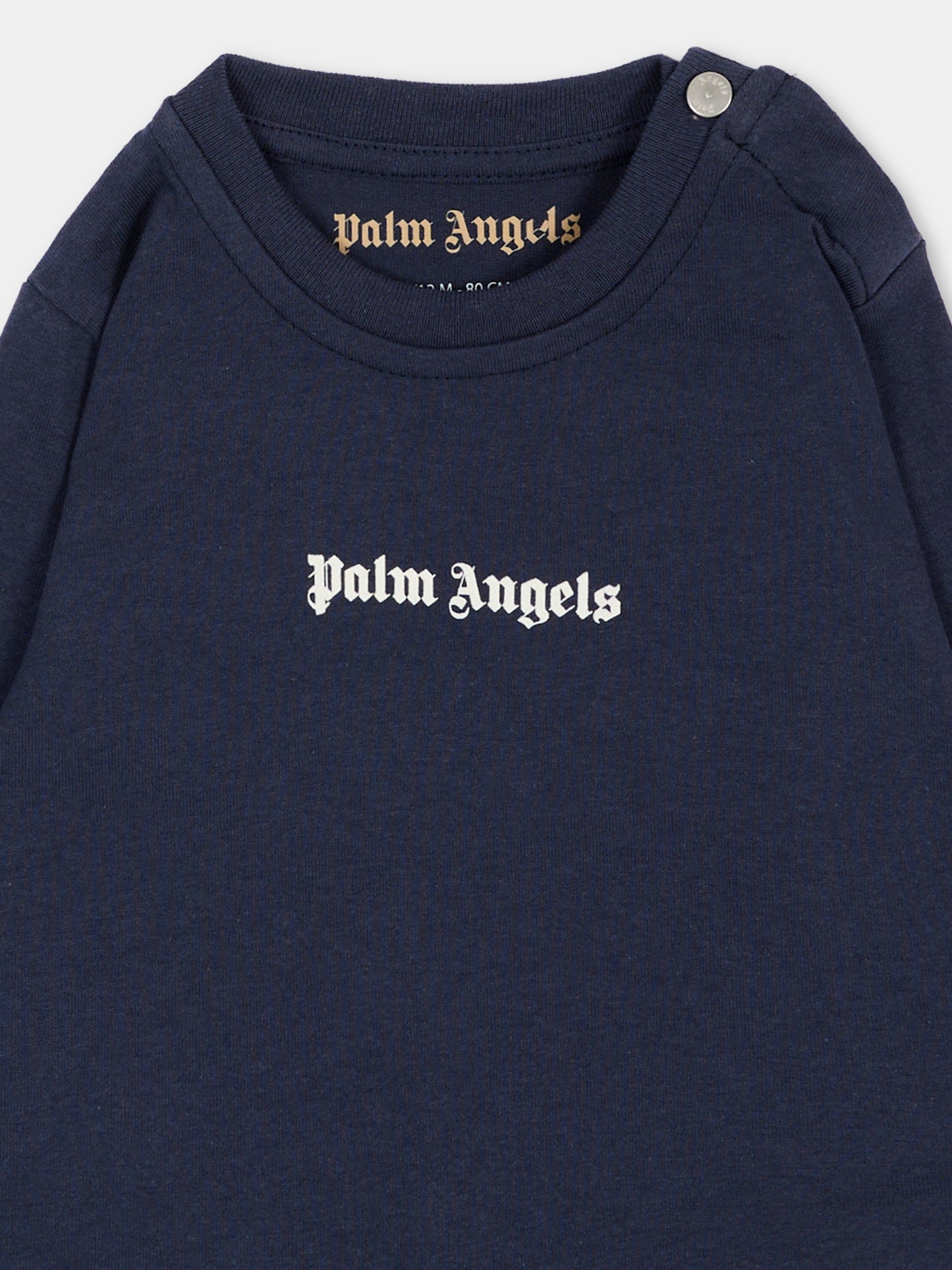 T-shirt a manica lunga blu per neonato,Palm Angels,F6PANBTH179 1528