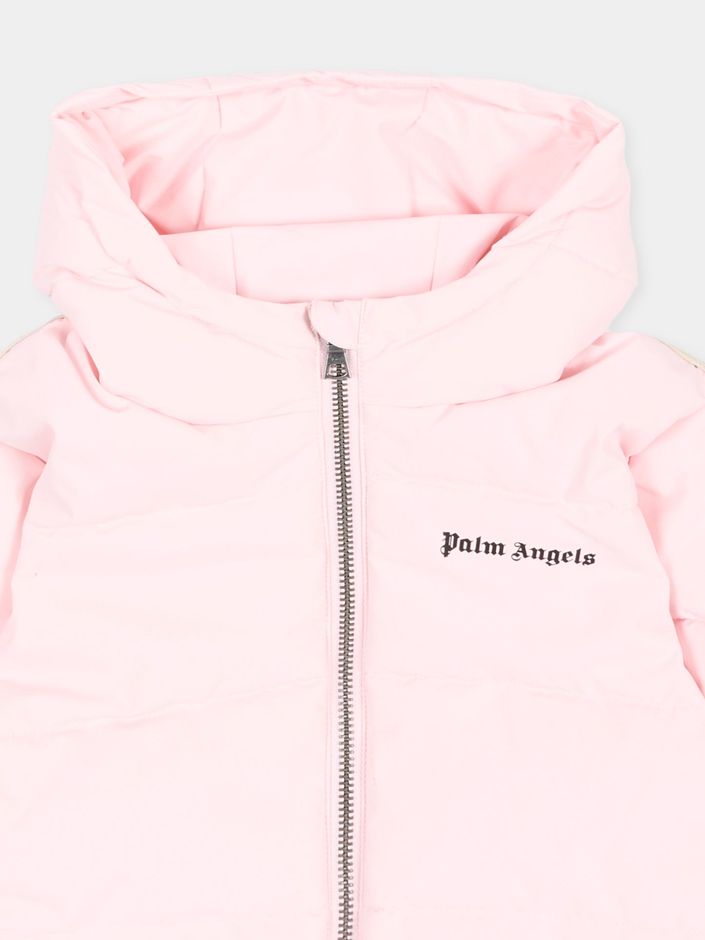 Piumini rosa per neonata con logo,Palm Angels,F6PANGPF206 042
