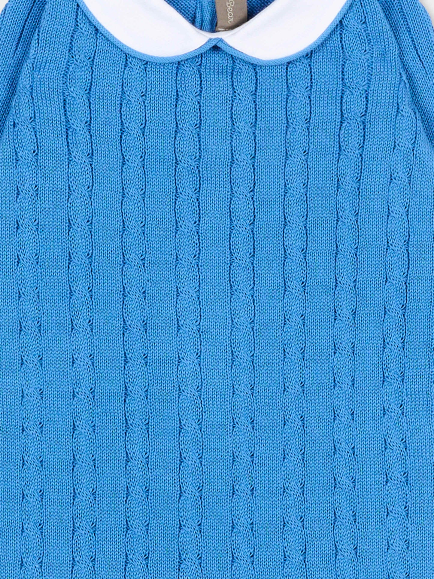 Tutina azzurra per neonato a trecce,Little Bear,3108 AZZURRO