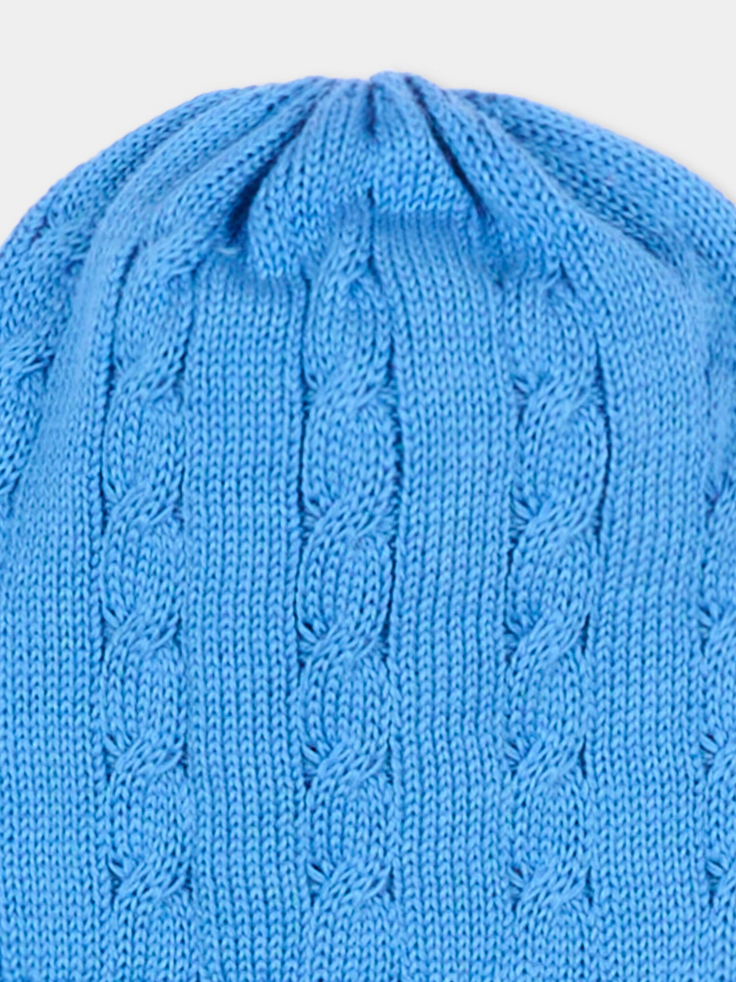 Cappellino azzurro per neonato a trecce,Little Bear,3112 AZZURRO