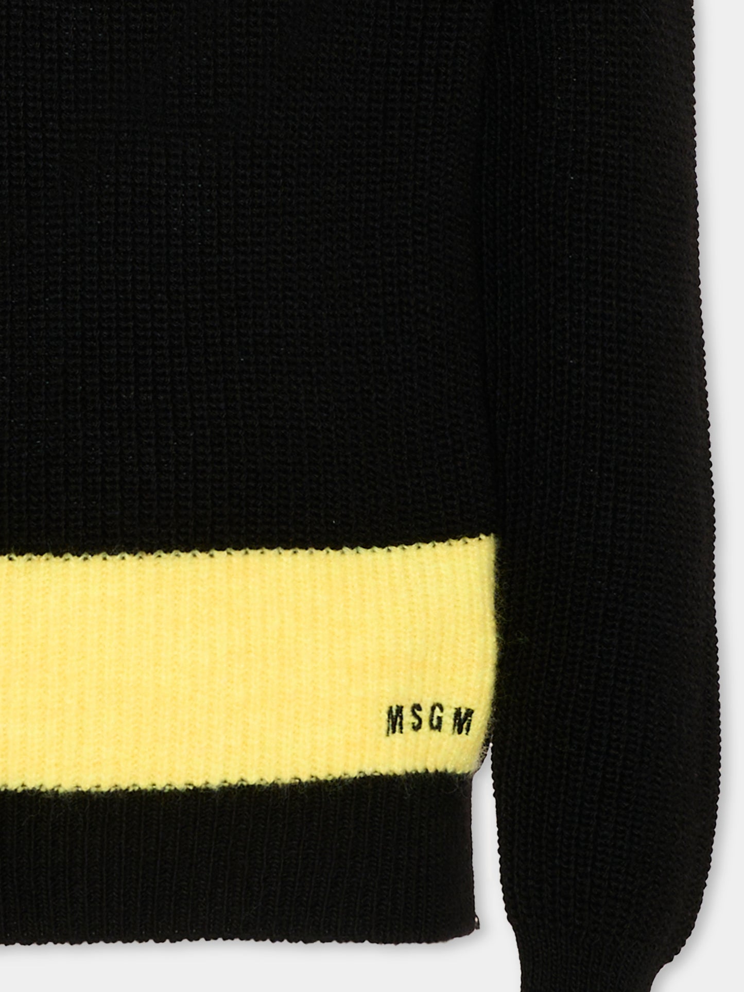 Maglione nero per bambino con logo,Msgm Kids,F6MSJBJP231 110