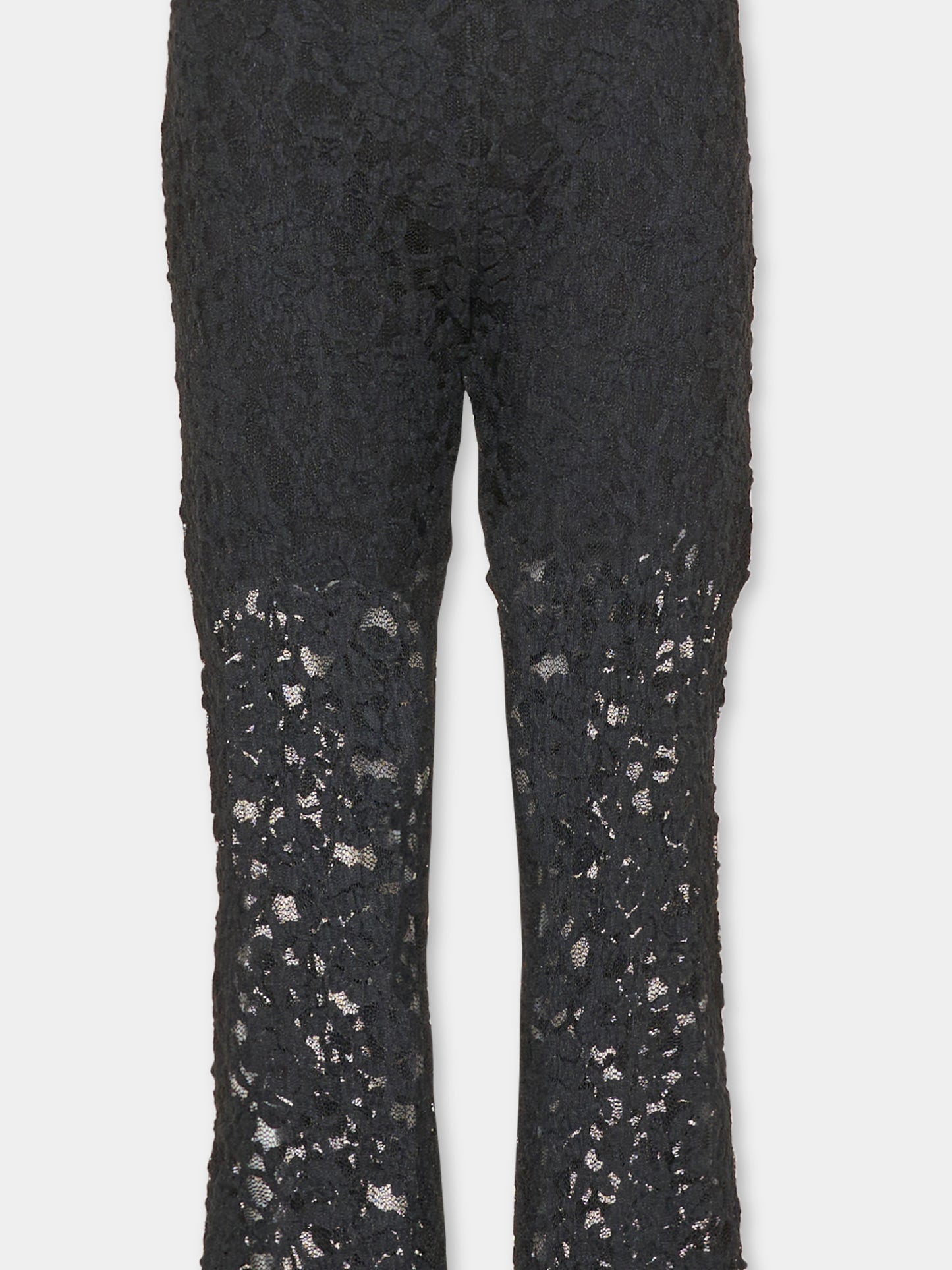 Pantalone nero per bambina in pizzo,Msgm Kids,F6MSJGLG130 110