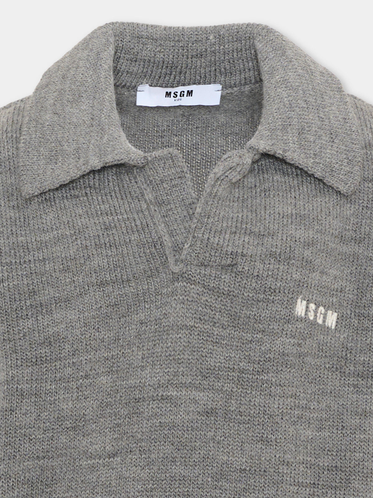 Maglione grigio per bambini con logo,Msgm Kids,F6MSJUJP326 271