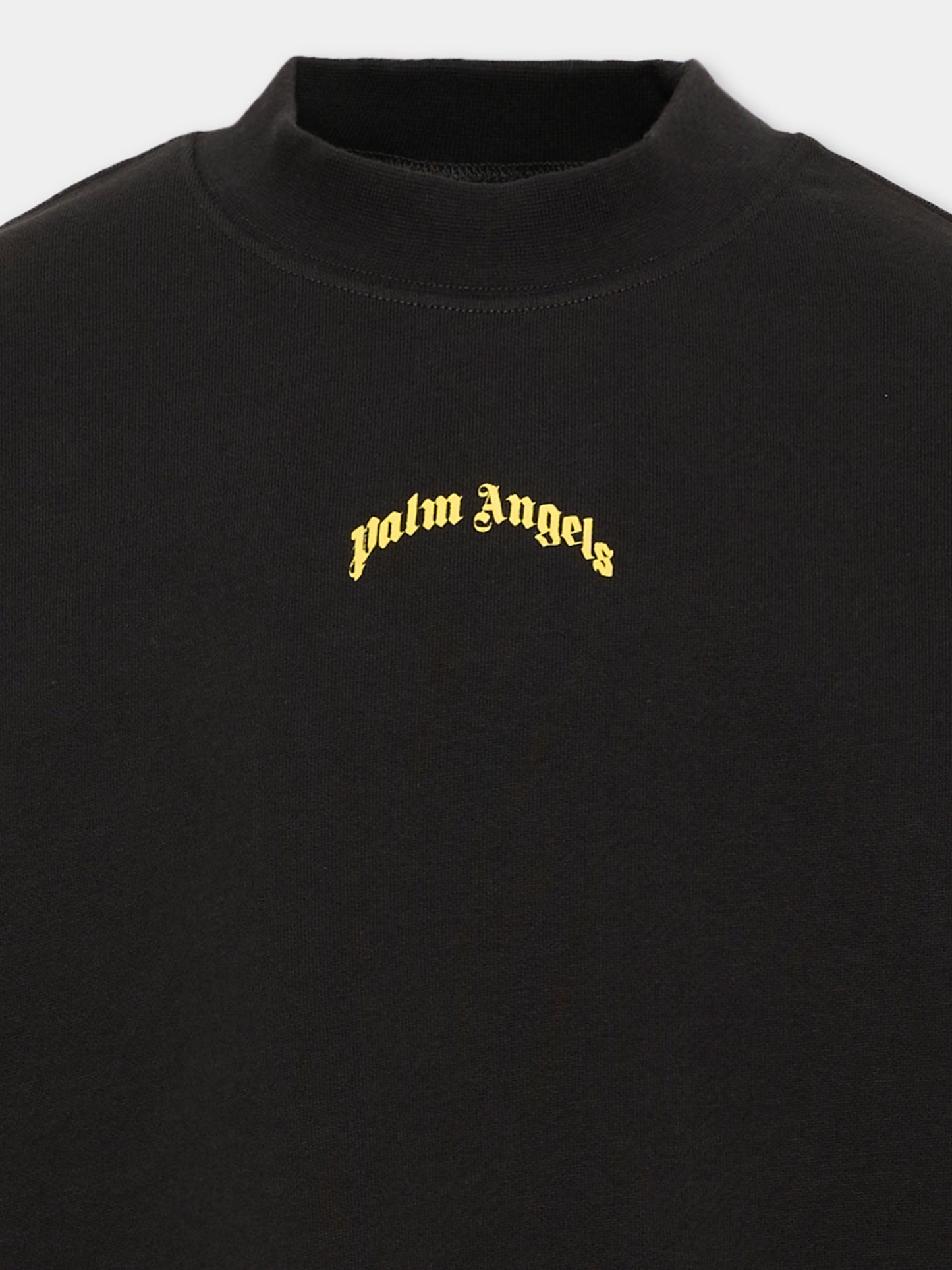 Felpa nera per bambini con logo,Palm Angels,F6PAJBSW140 110