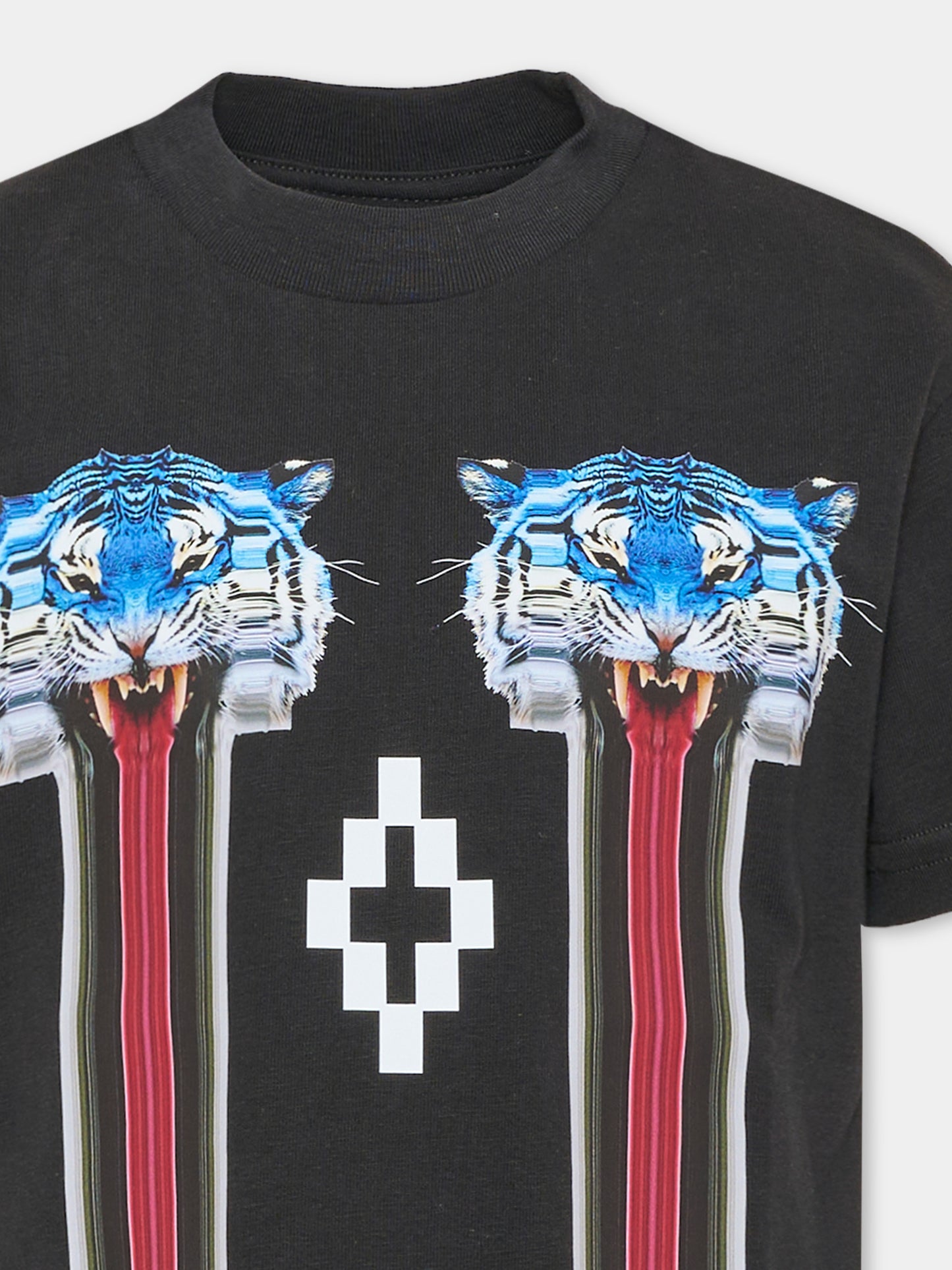 T-shirt a manica corta nera per bambino con stampa,County Of Milan Kids,F6CMJBTH014 110