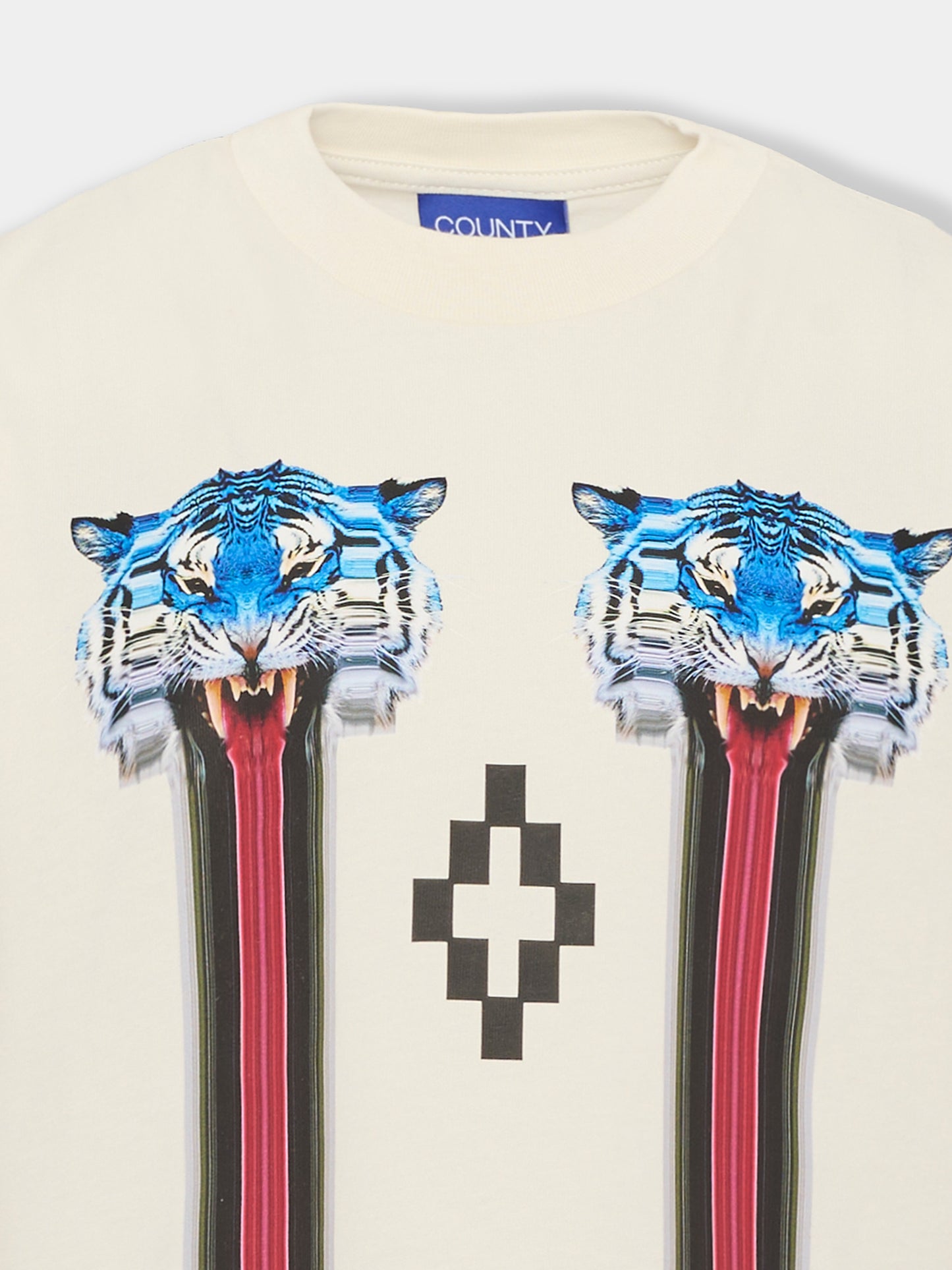 T-shirt avorio per bambino con stampa,County Of Milan Kids,F6CMJBTH014 412