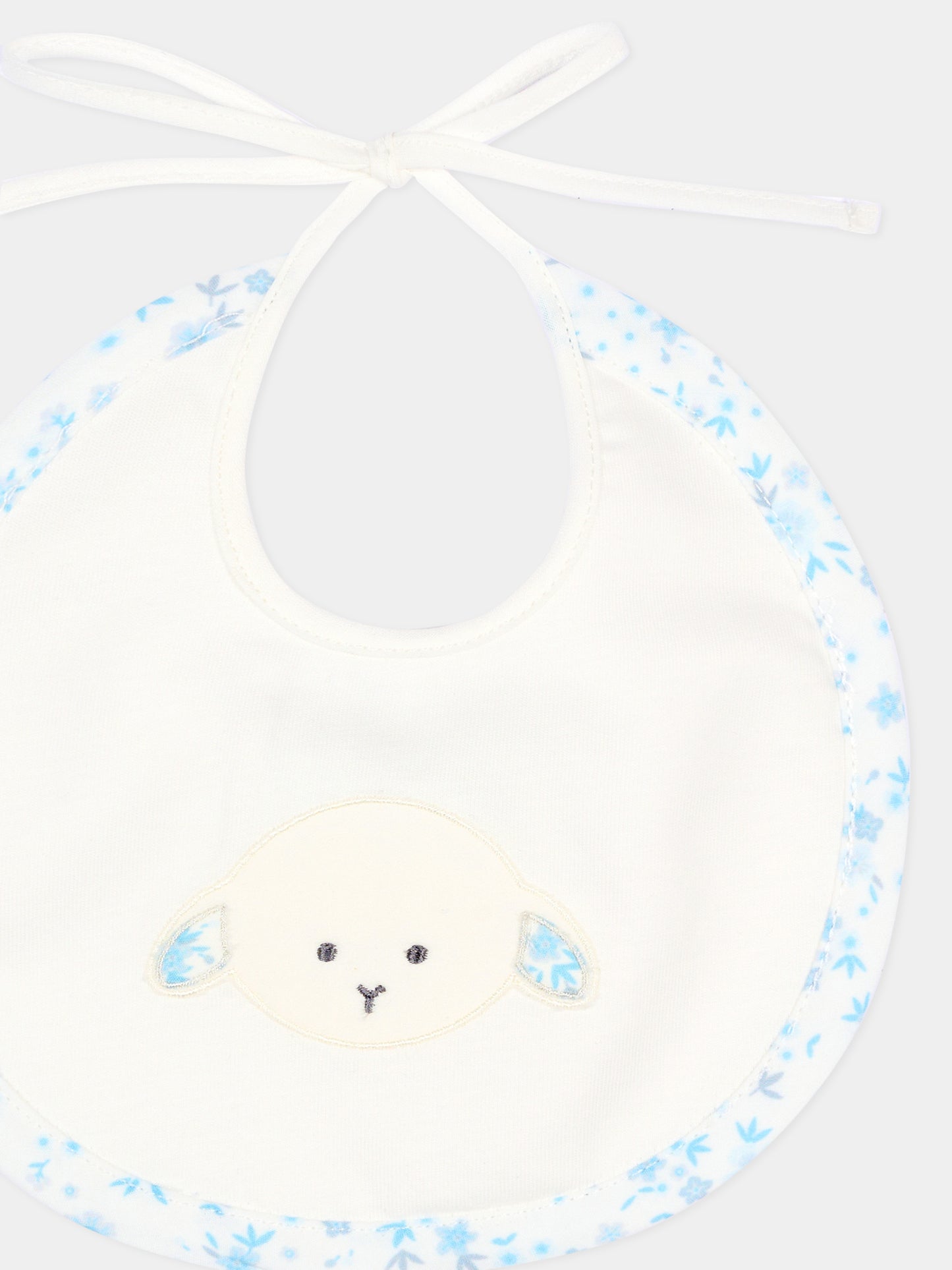 Bavaglino avorio per neonato con agnellino Olive,Le Boo Beebè,CBB021 T351 2040