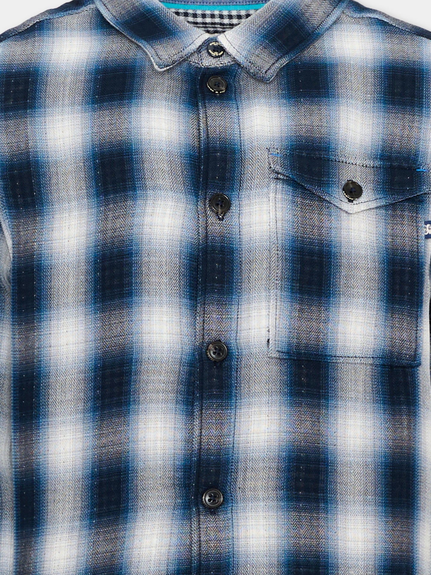 Camicia a manica lunga blu a quadri per bambino,Scotch&soda,183321 401