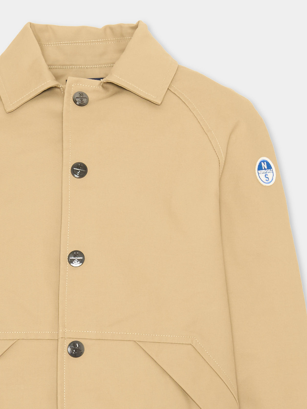 Giubbotto beige per bambino con logo,North Sails,NBA26016GB KHAKI WINTER