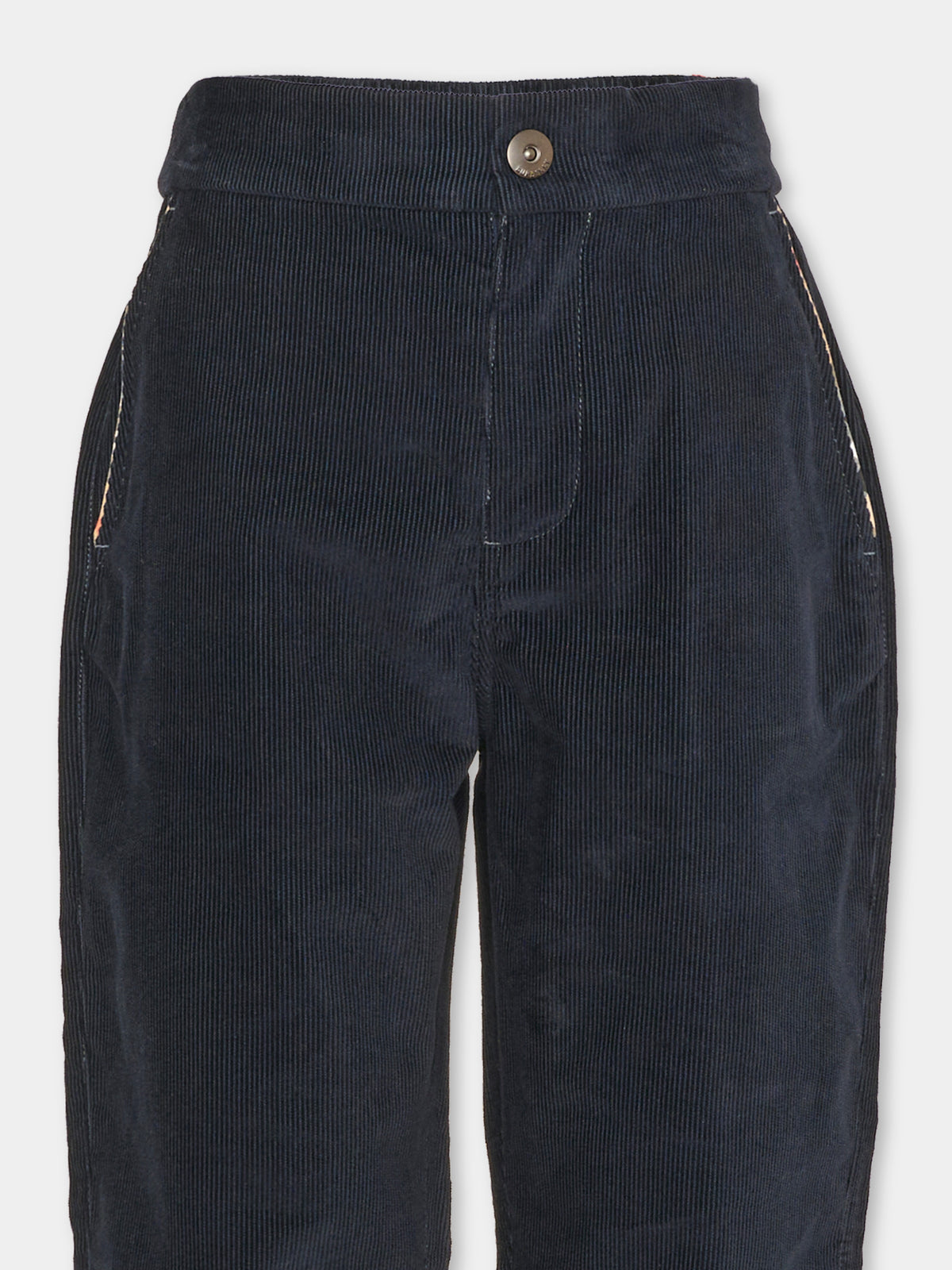 Pantalone blu per bambini in velluto