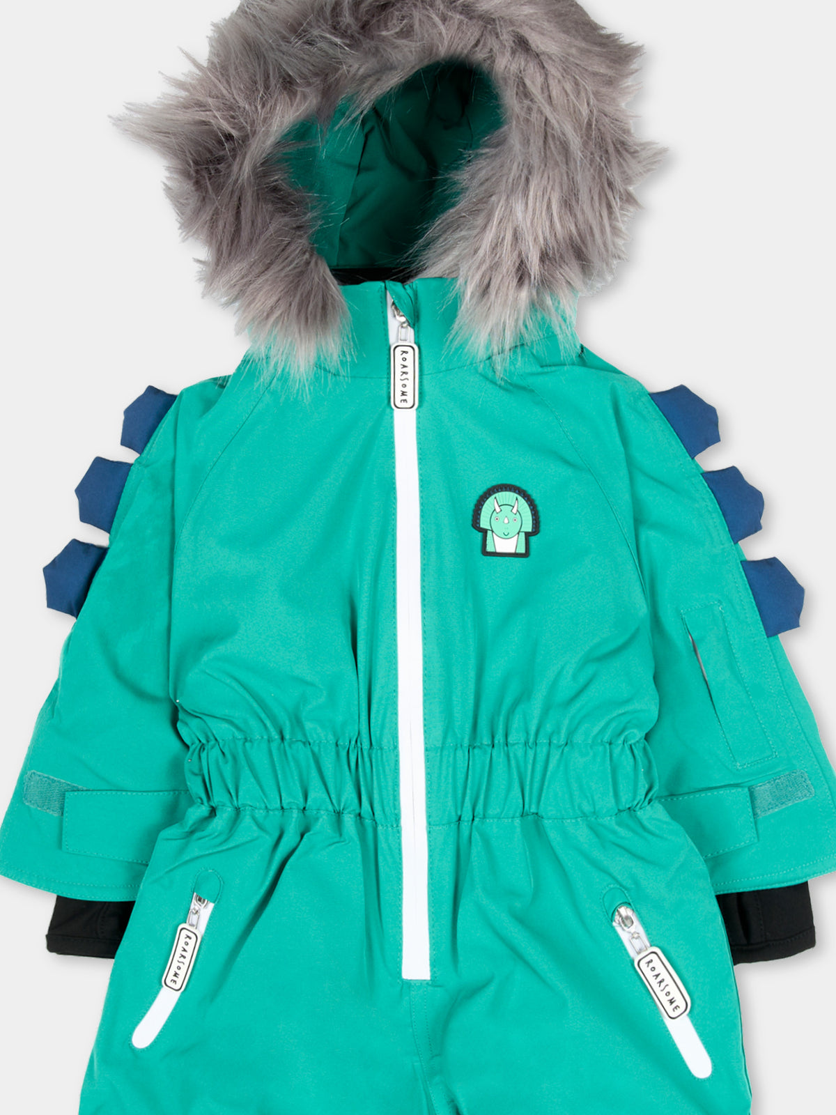 Tuta da neve verde Spike The Dino per bambino,Roarsome,SPIKE THE DINO SKI SUITS
