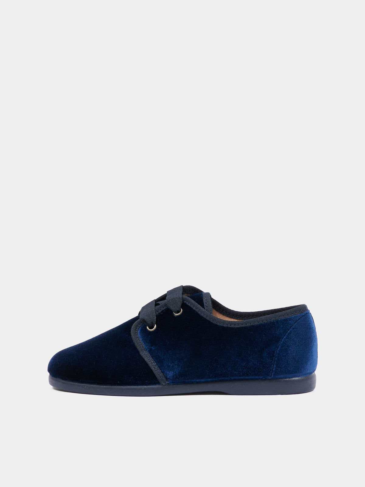 Scarpe stringata blu per bambino in velluto,Pisamonas,0561 AZUL MARINO