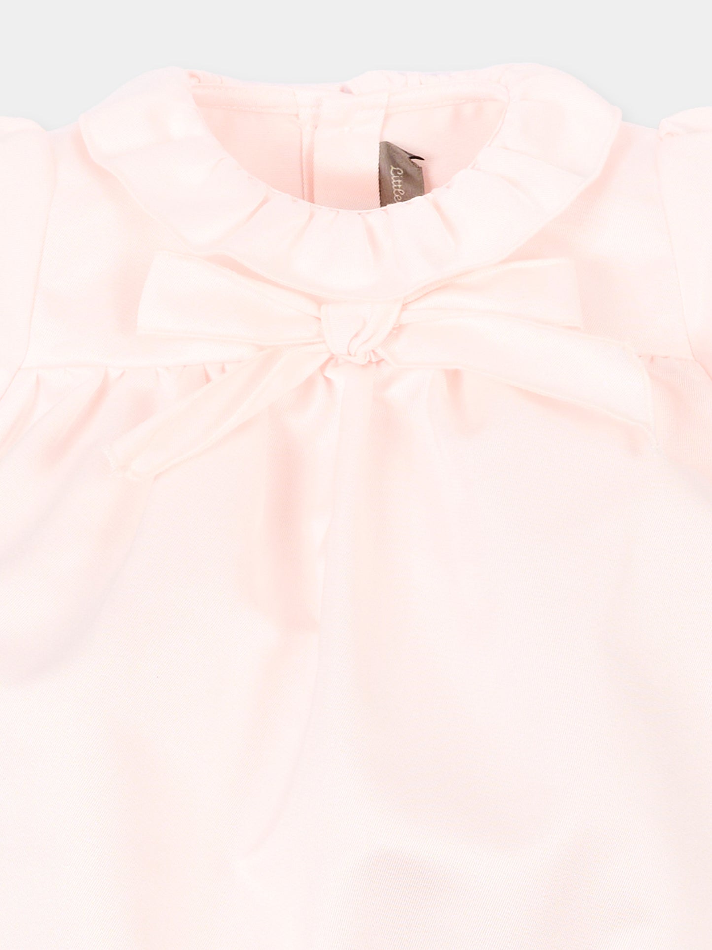 Pagliaccetto rosa per neonata con fiocco,Little Bear,3207 ROSA