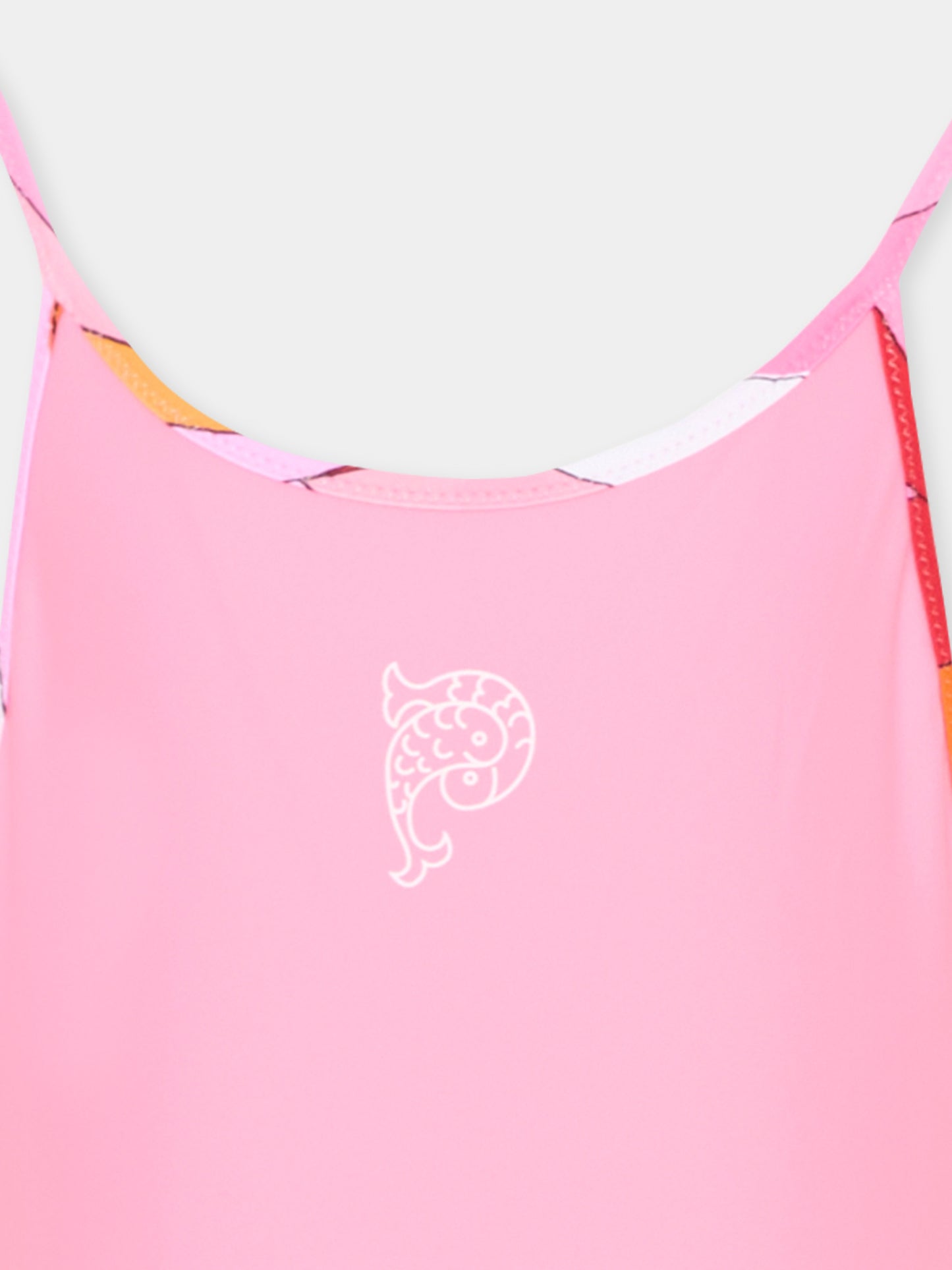 Costume intero rosa per bambina con logo,Emilio Pucci Junior,PYCA69-Z0559 515AR