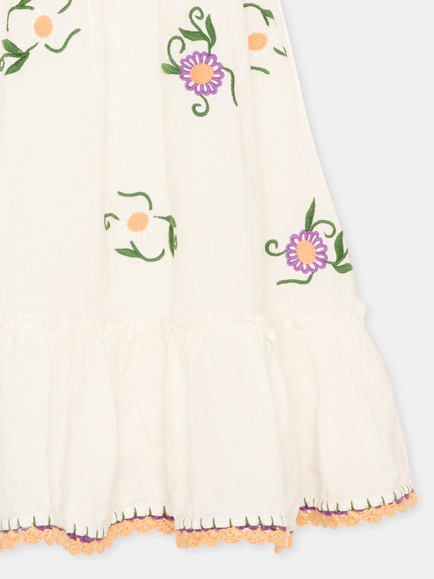 Abito avorio per bambina con ricami,Stella Mccartney Kids,TY1E62 Z0138 101