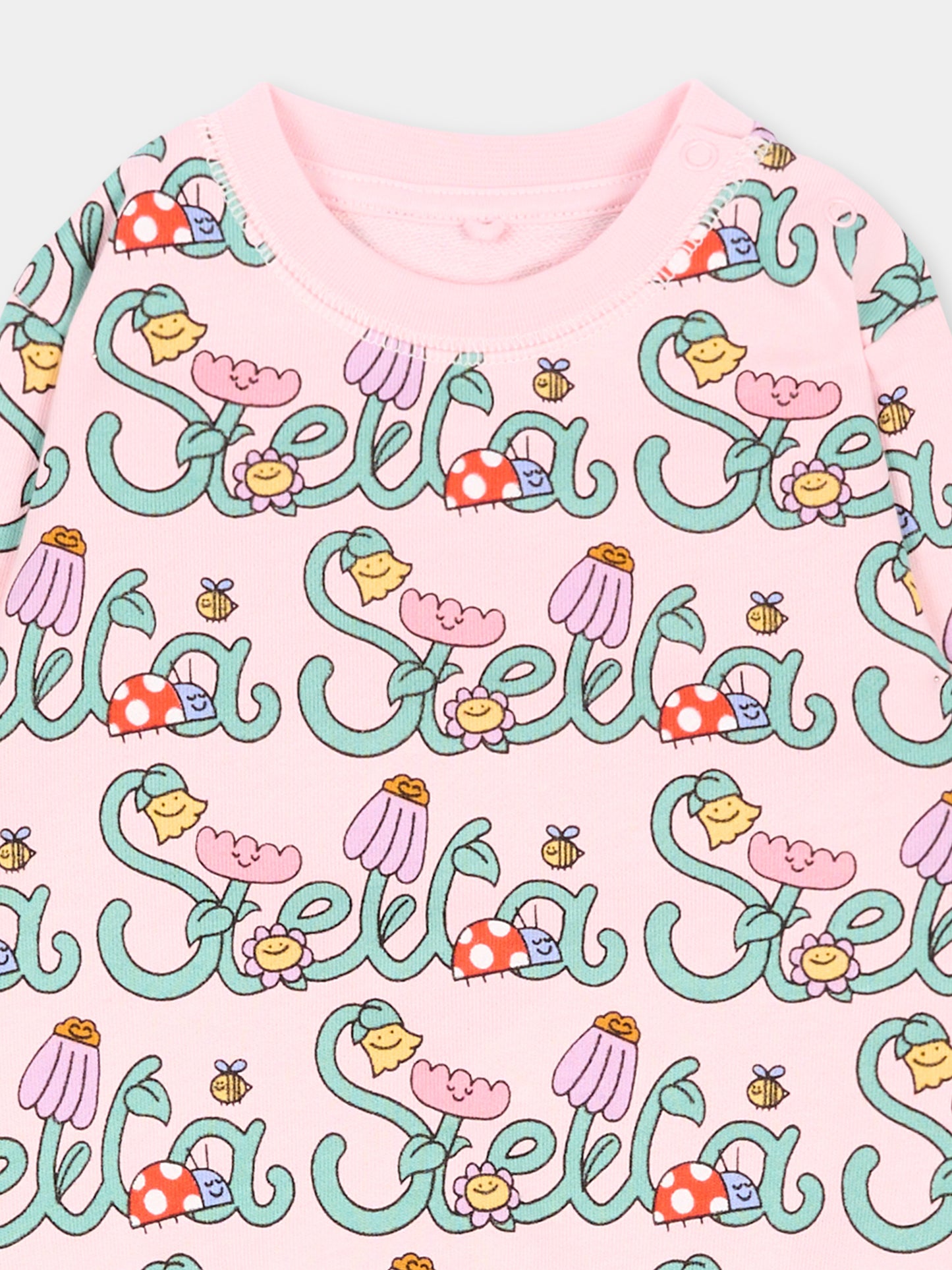 Completo sportivo rosa per neonata con stampa,Stella Mccartney Kids,TY3010 Z3581 51RMC