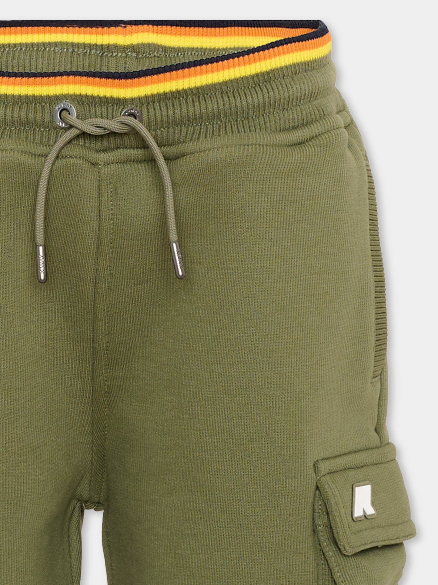 Shorts verde per bambino con tasche cargo,K-way,K7133SW V15